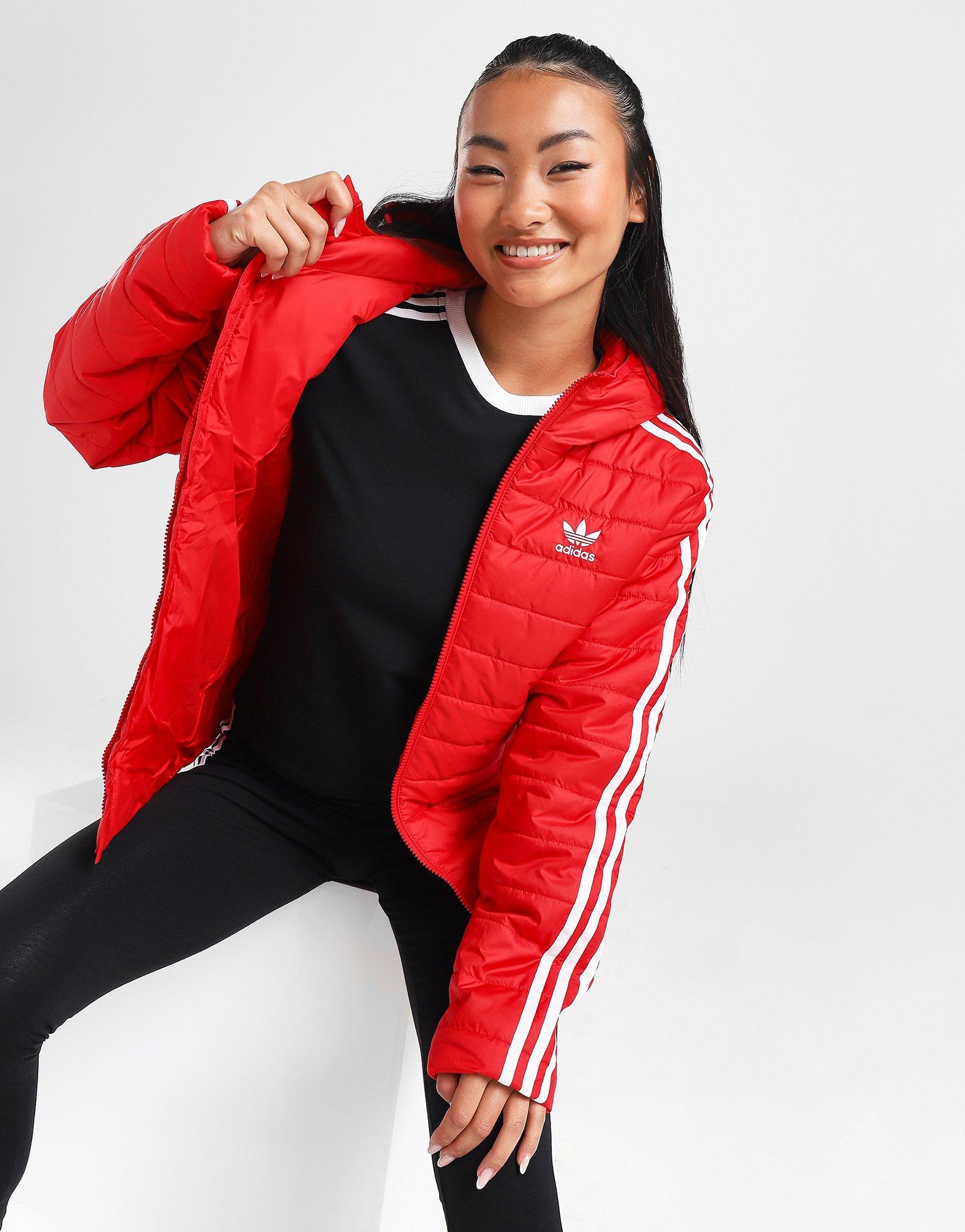 Red adidas Originals 3-Stripes Slim Padded Jacket