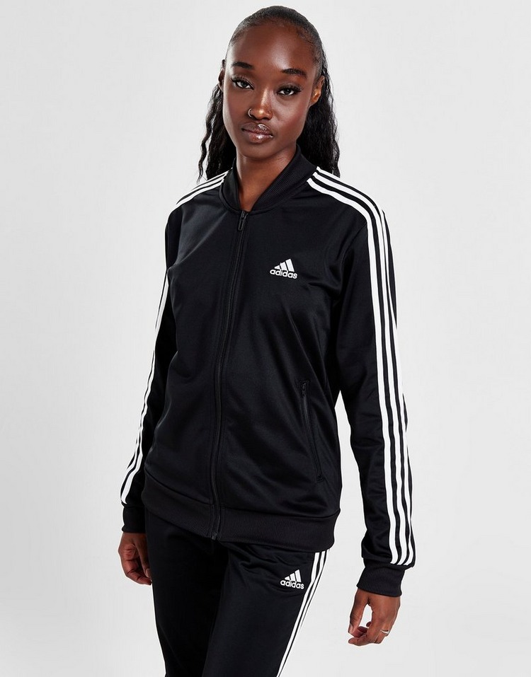 Black adidas 3-Stripes Essential Tracksuit | JD Sports UK