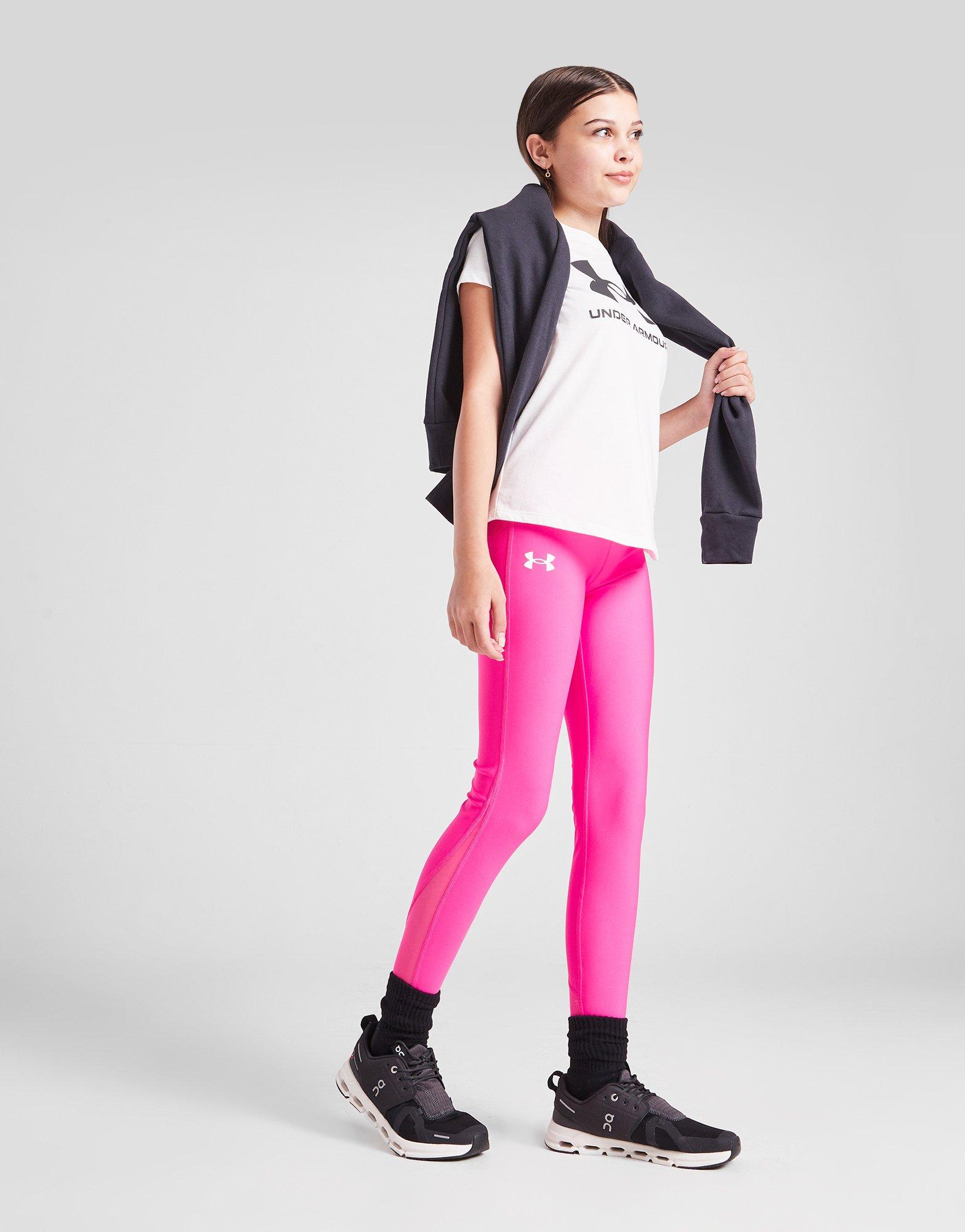 Pink Under Armour Girls' HeatGear Armour Leggings Junior - JD Sports Ireland