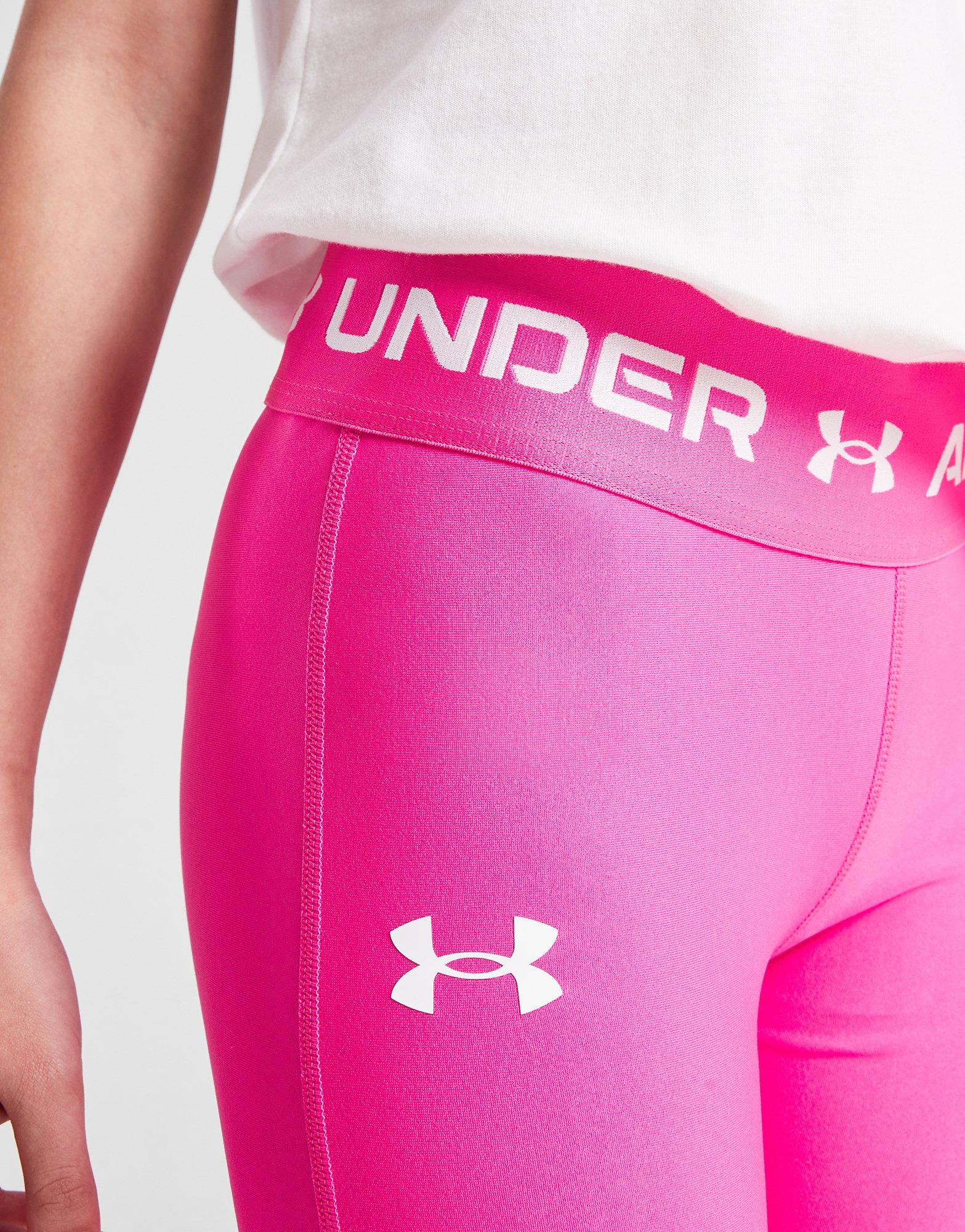 Buy Under Armour Kids' HeatGear® Armour Ankle Crop Girls' Capri Leggings  (Younger Kids) Pink in KSA -SSS