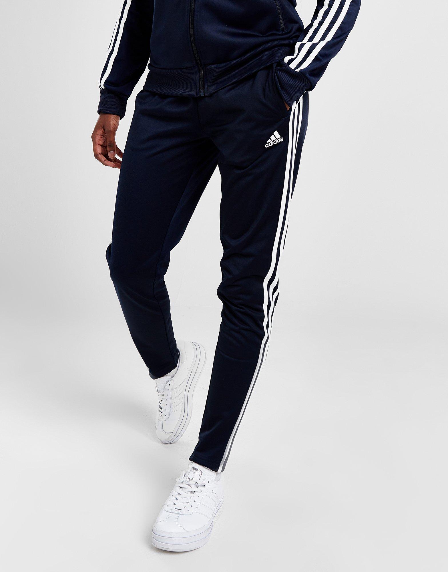 Blue adidas 3 Stripe Tracksuit Bottoms Womens - Get The Label