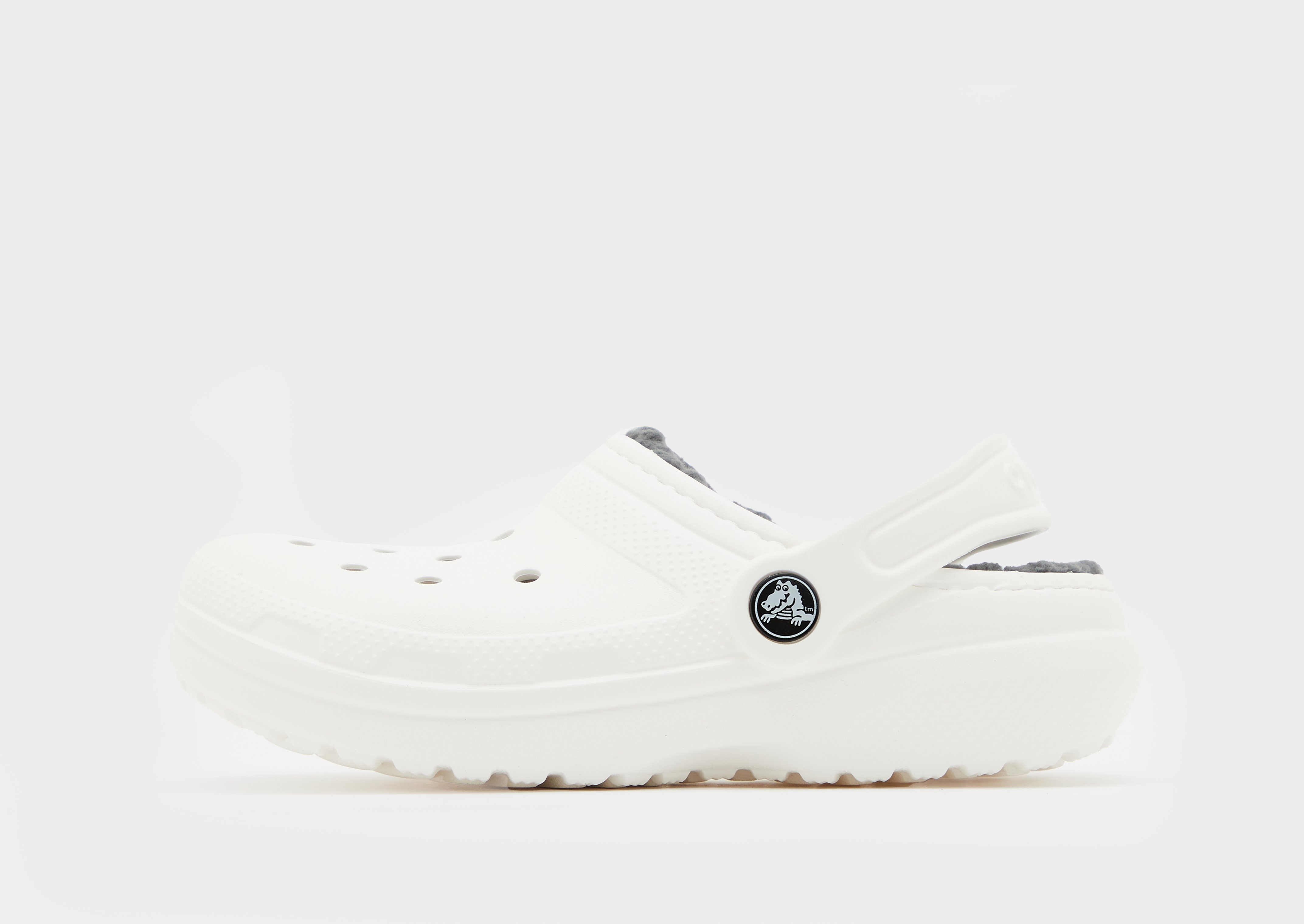 White fuzzy crocs size 8 discount