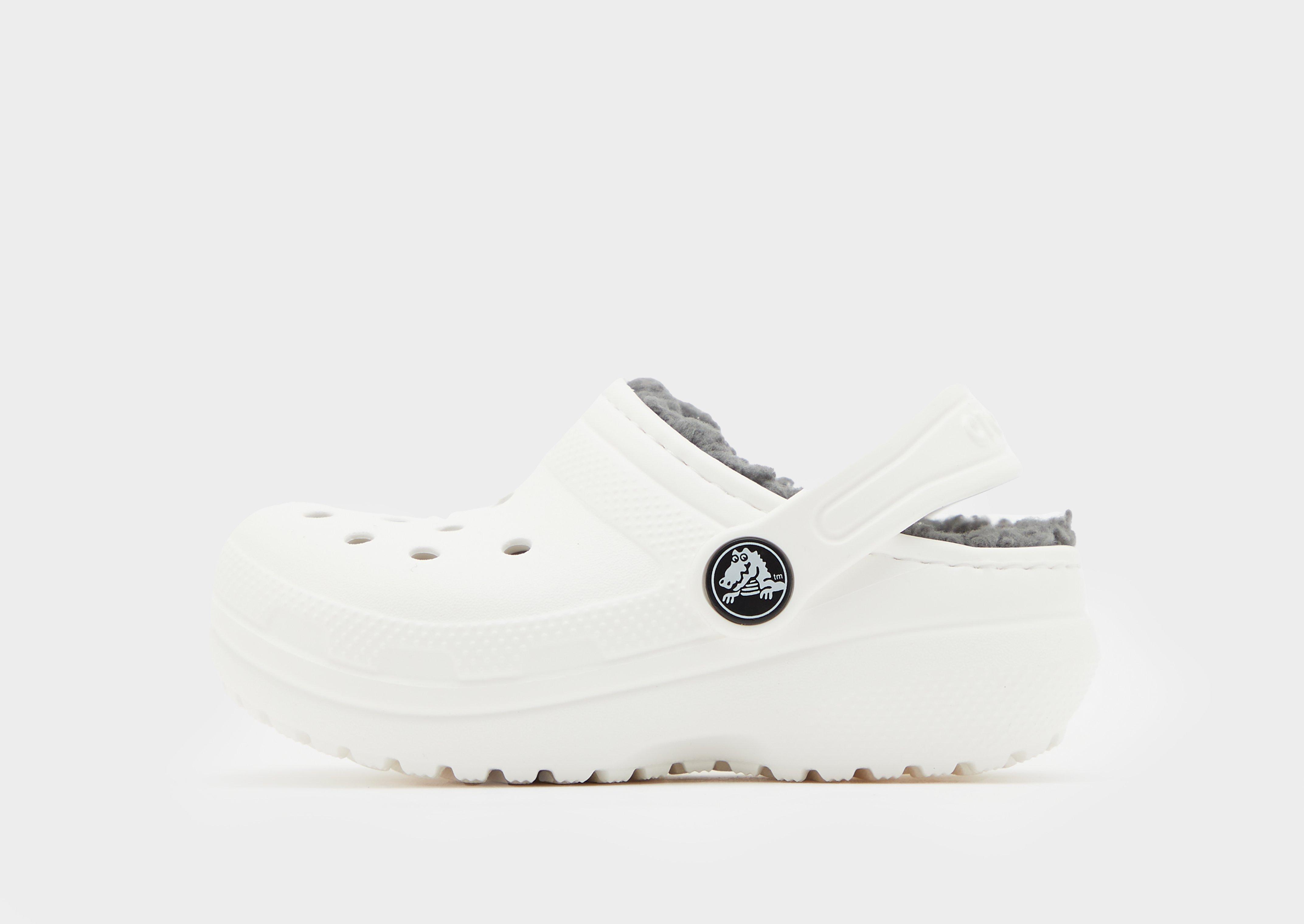 White fur deals crocs