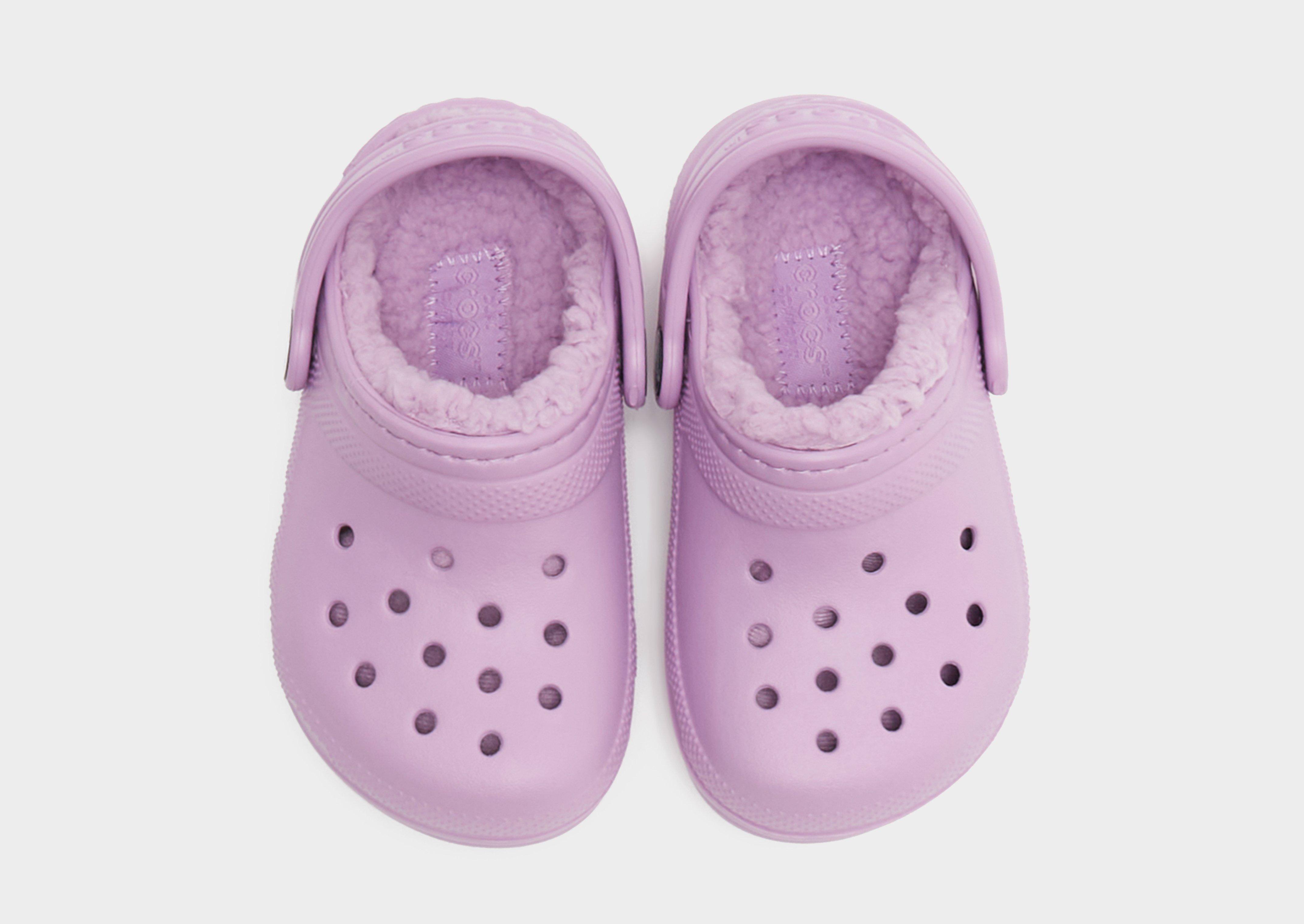 Purple classic lined online crocs