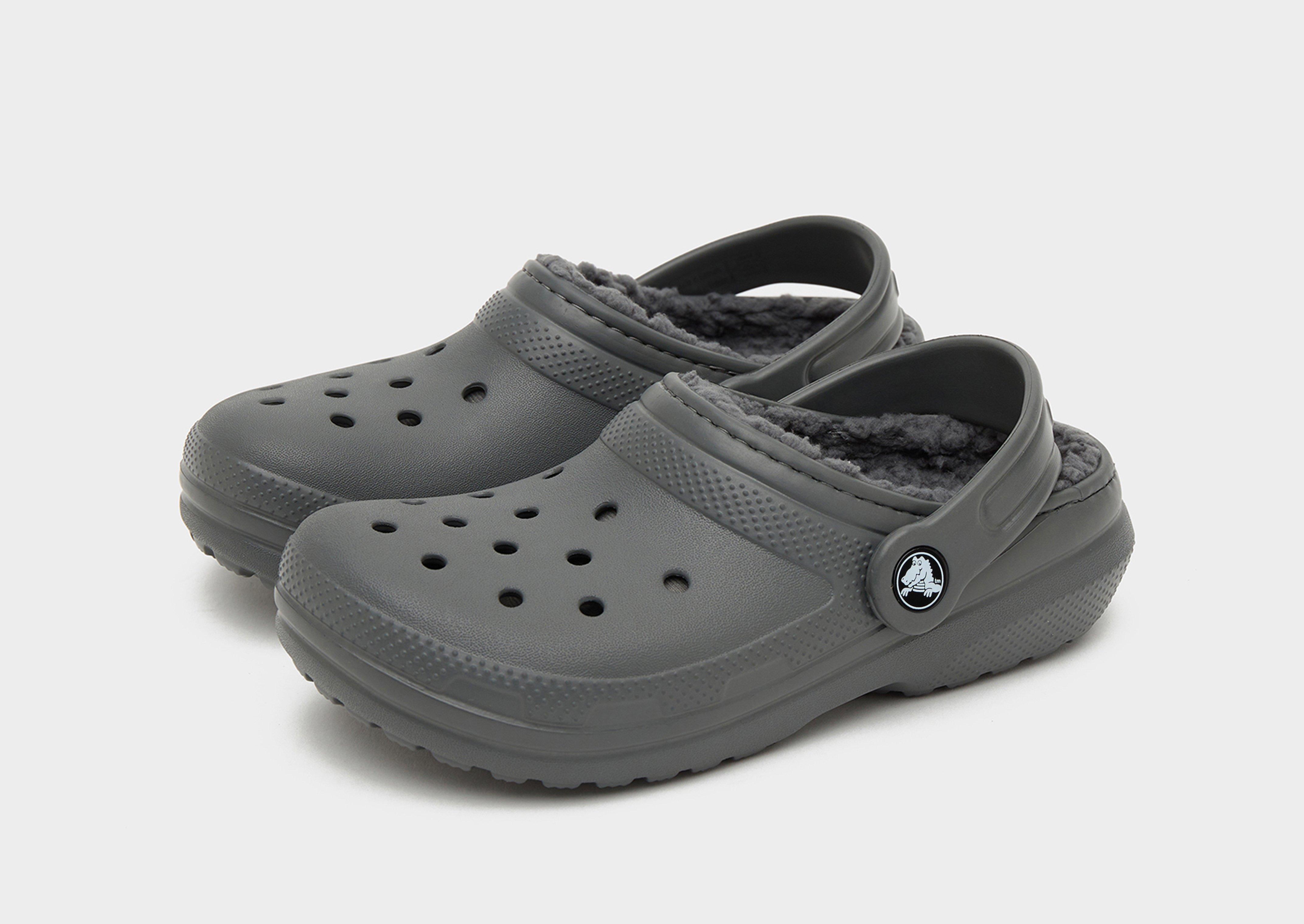 Gray lined clearance crocs