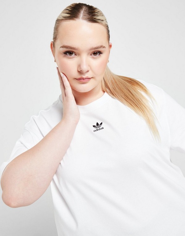 White adidas Originals Plus Size Trefoil Essential JD NZ - Sports T-Shirt