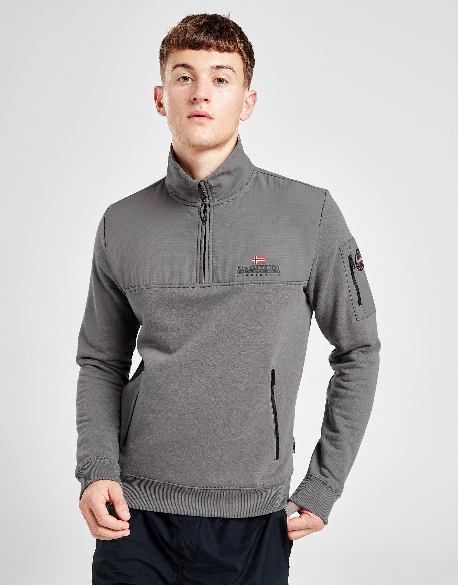 Grey Napapijri Bastien 1/2 Zip Sweatshirt