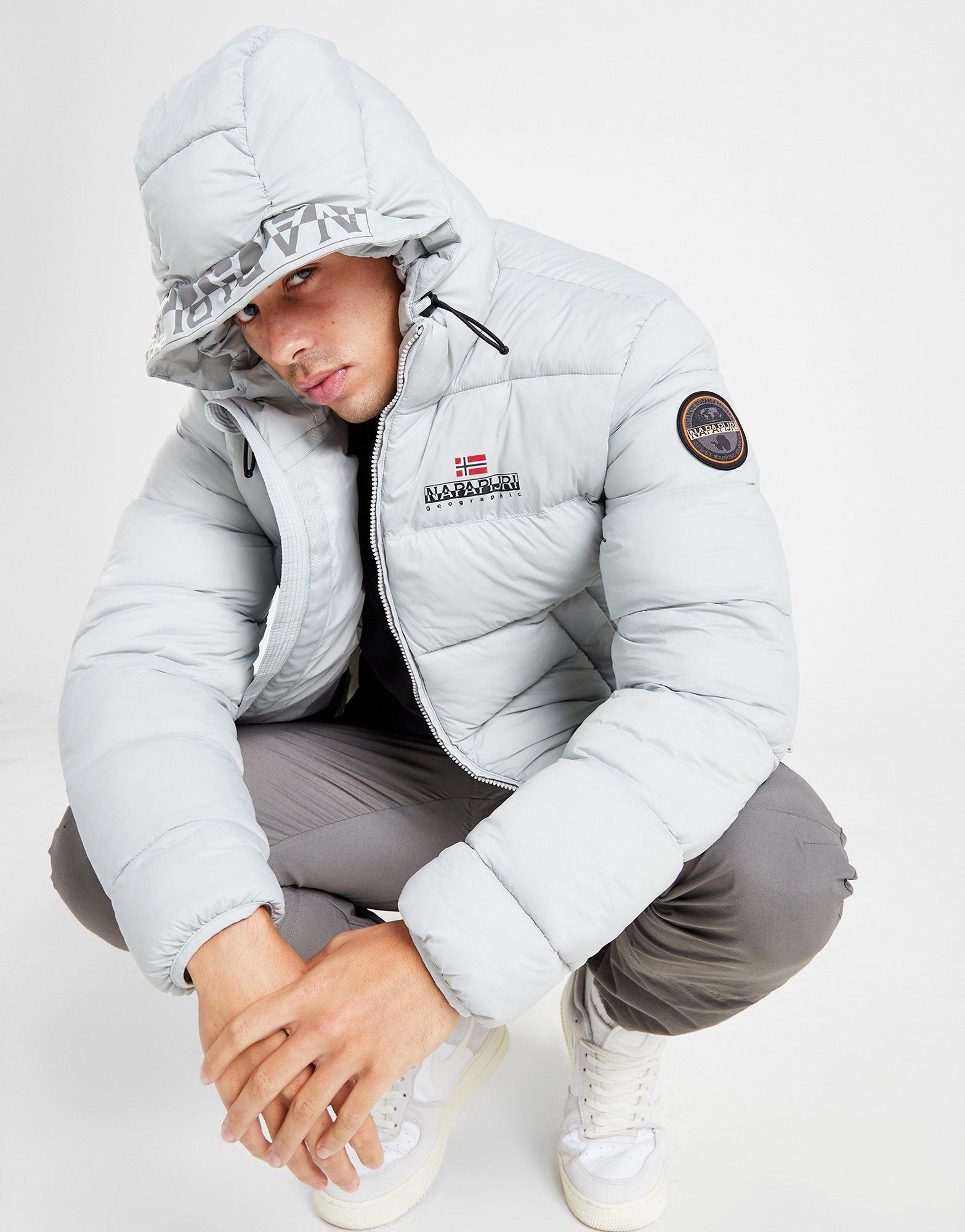 Grey Napapijri Anders Hooded Baffle Jacket | JD Sports UK