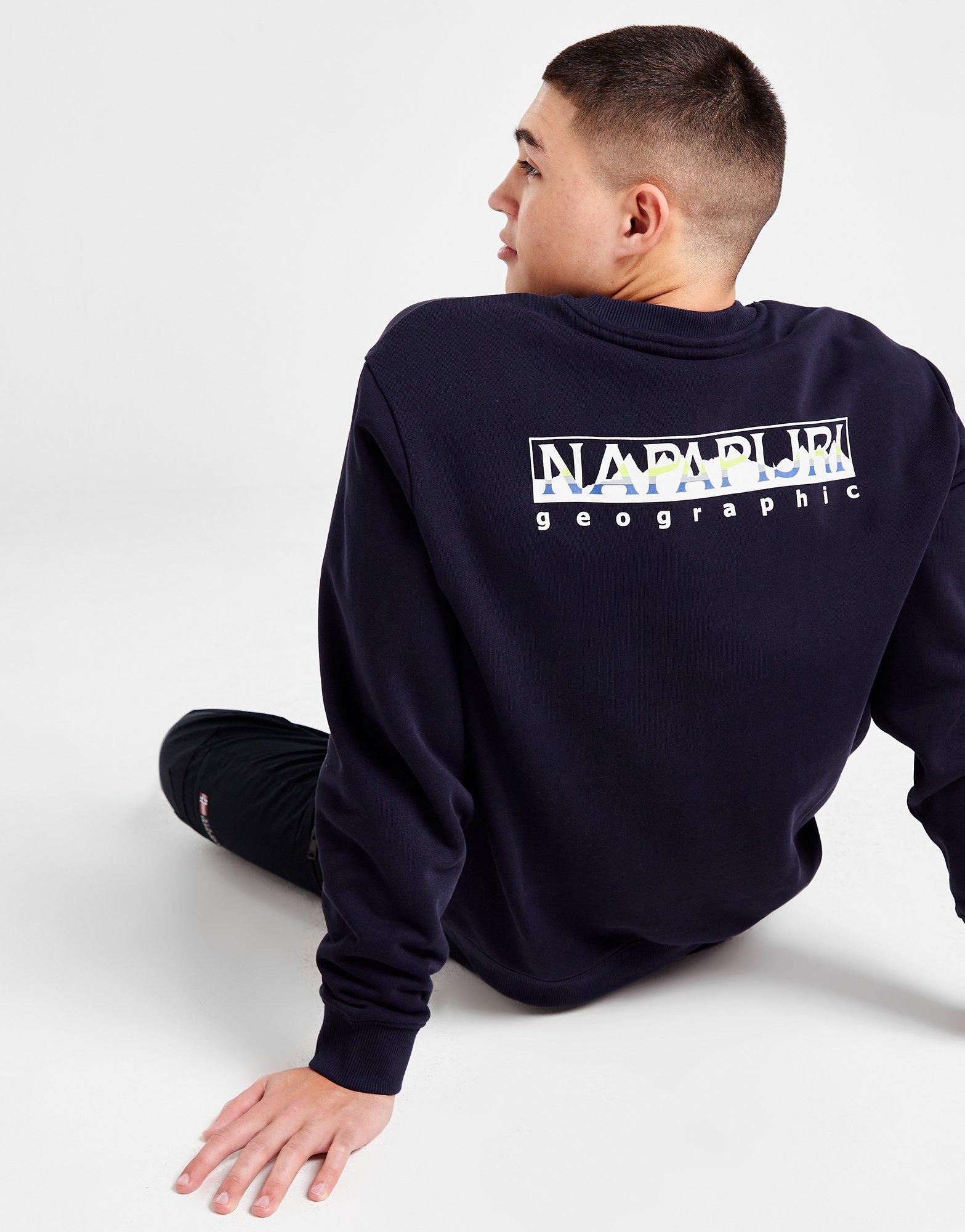 Blue Napapijri Back Graphic Crew Sweatshirt JD Sports Global