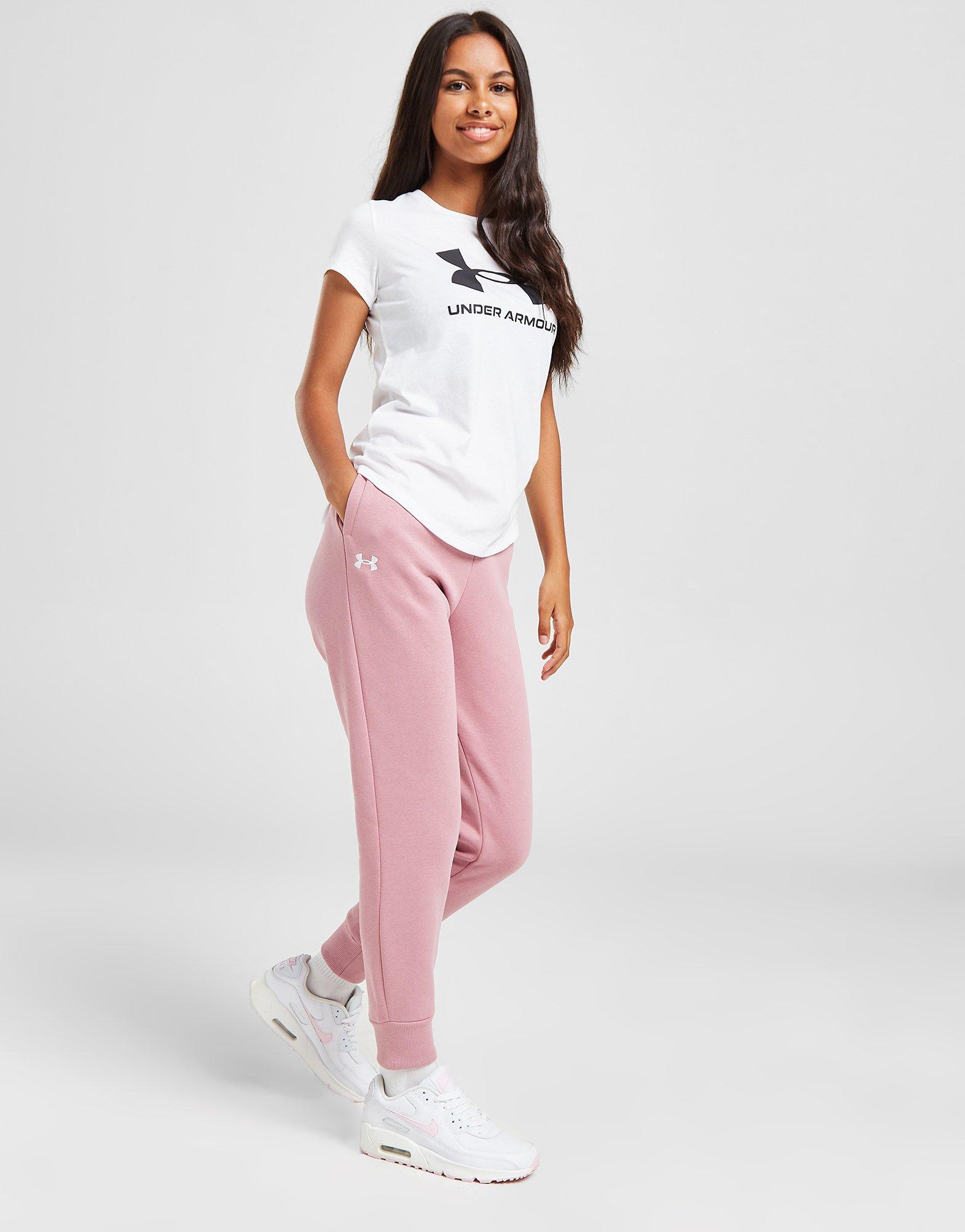 Pink Under Armour Girls' Rival Fleece Joggers Junior - JD Sports Global