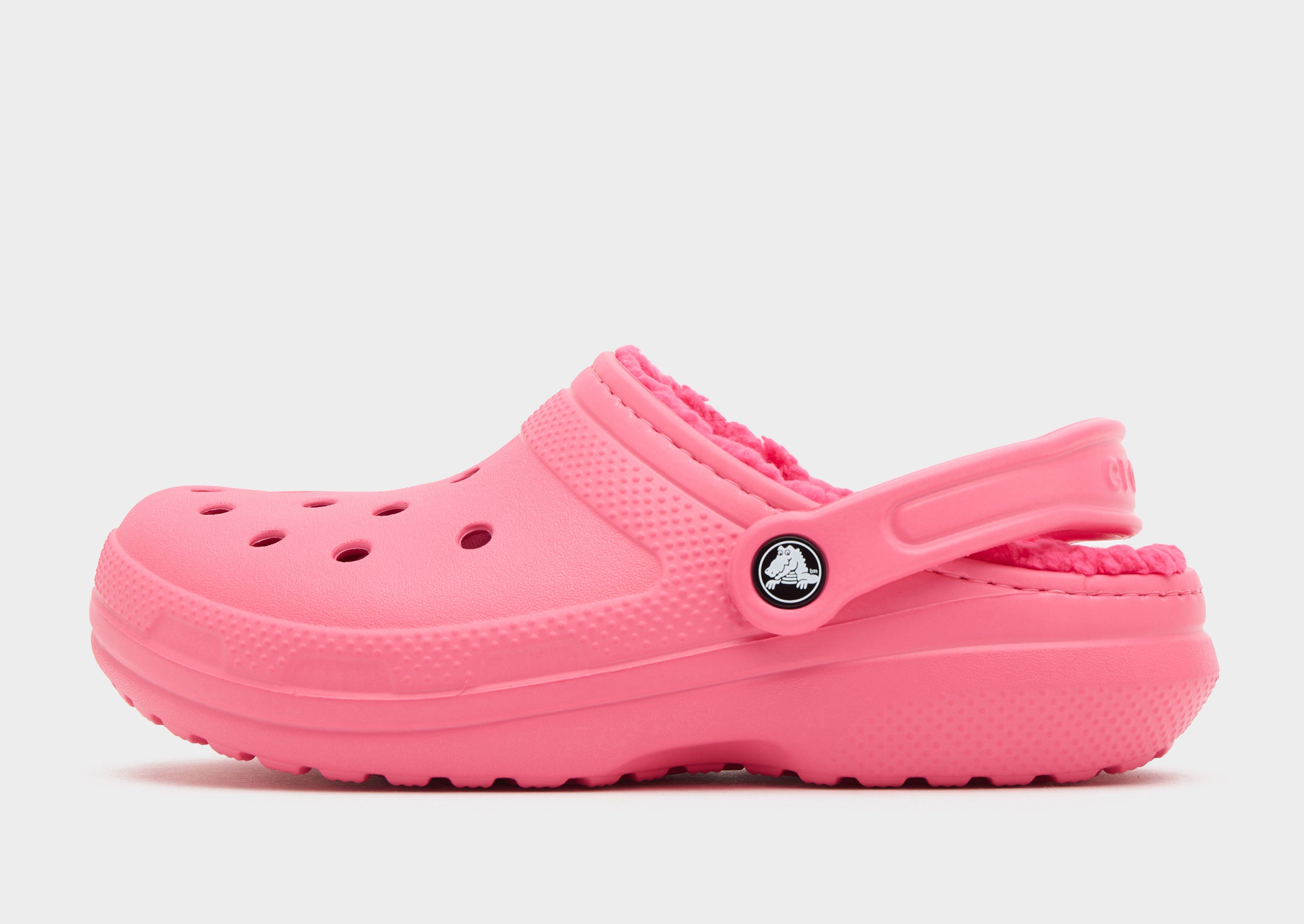 Light pink hot sale fur crocs