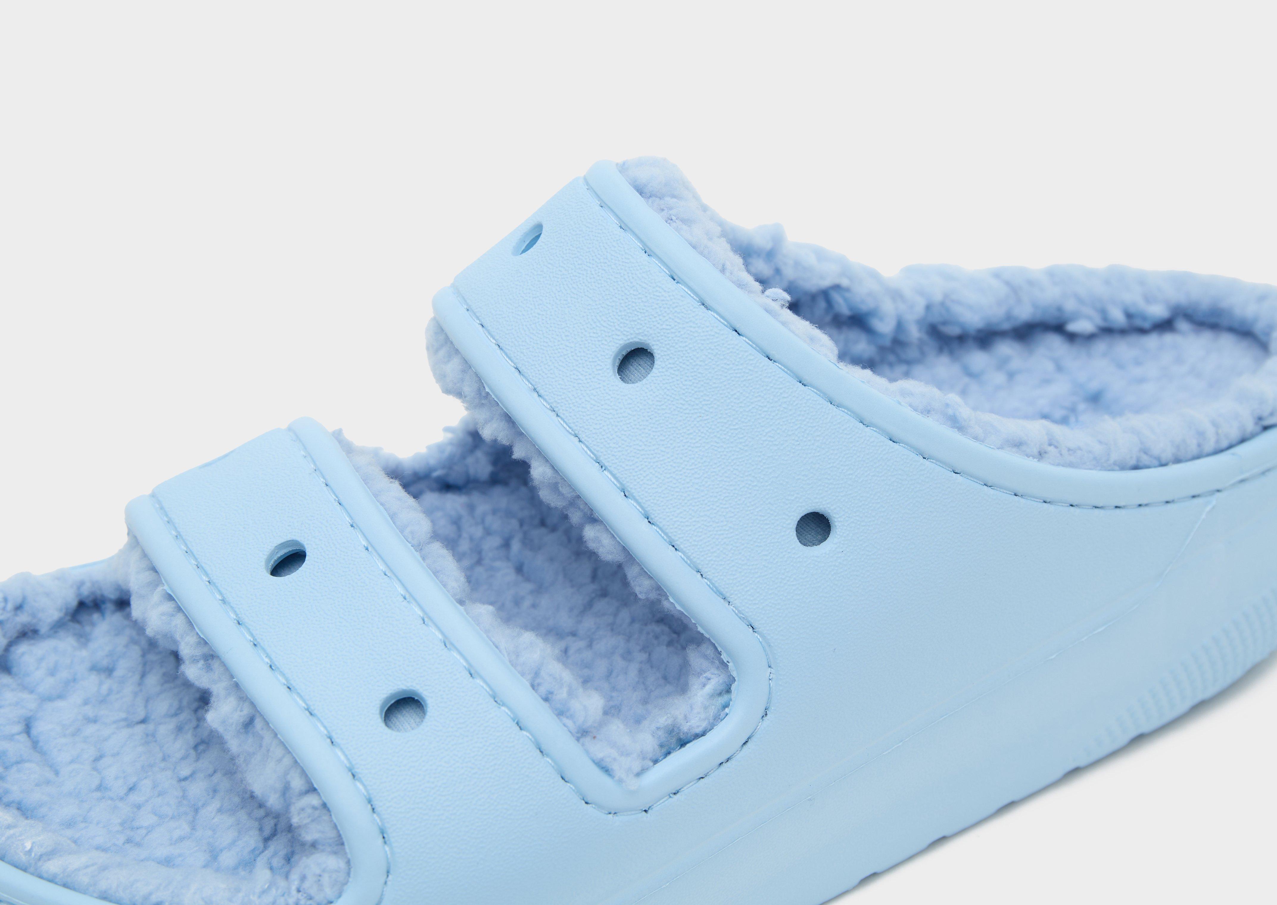 Ice blue best sale fuzzy crocs