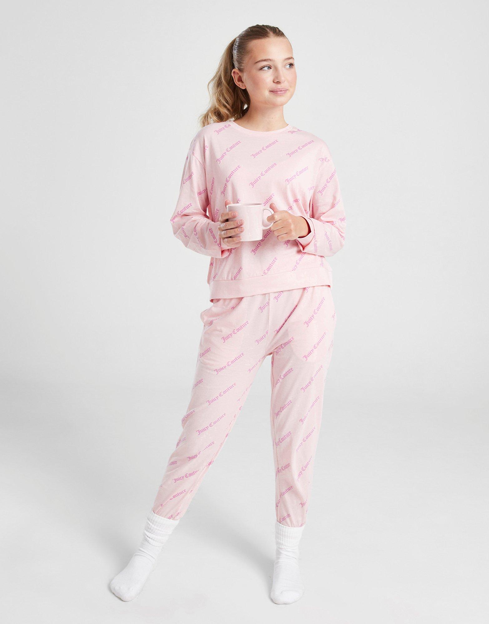 Juicy Couture Girls' All Over Print Crew Lounge Set Junior
