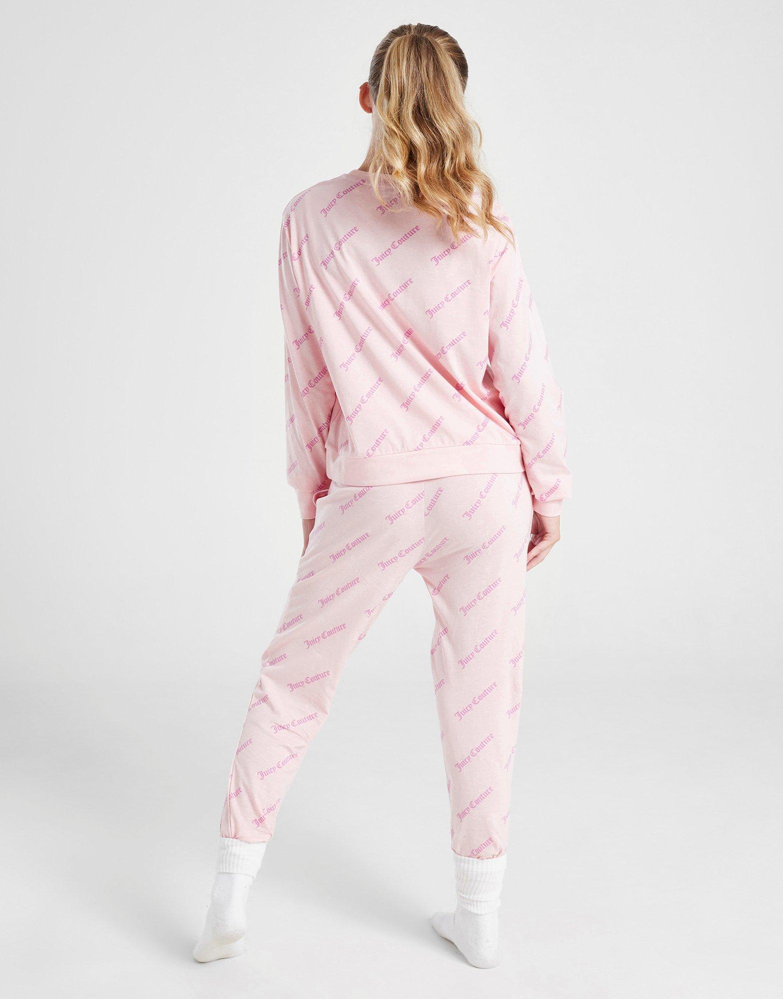 Juicy Couture Girls' All Over Print Crew Lounge Set Junior