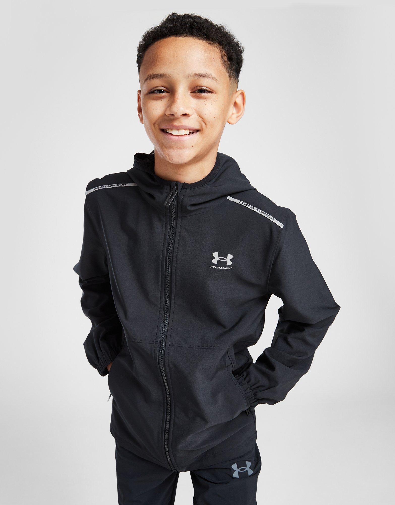 Black Under Armour Run Woven Jacket Junior JD Sports UK