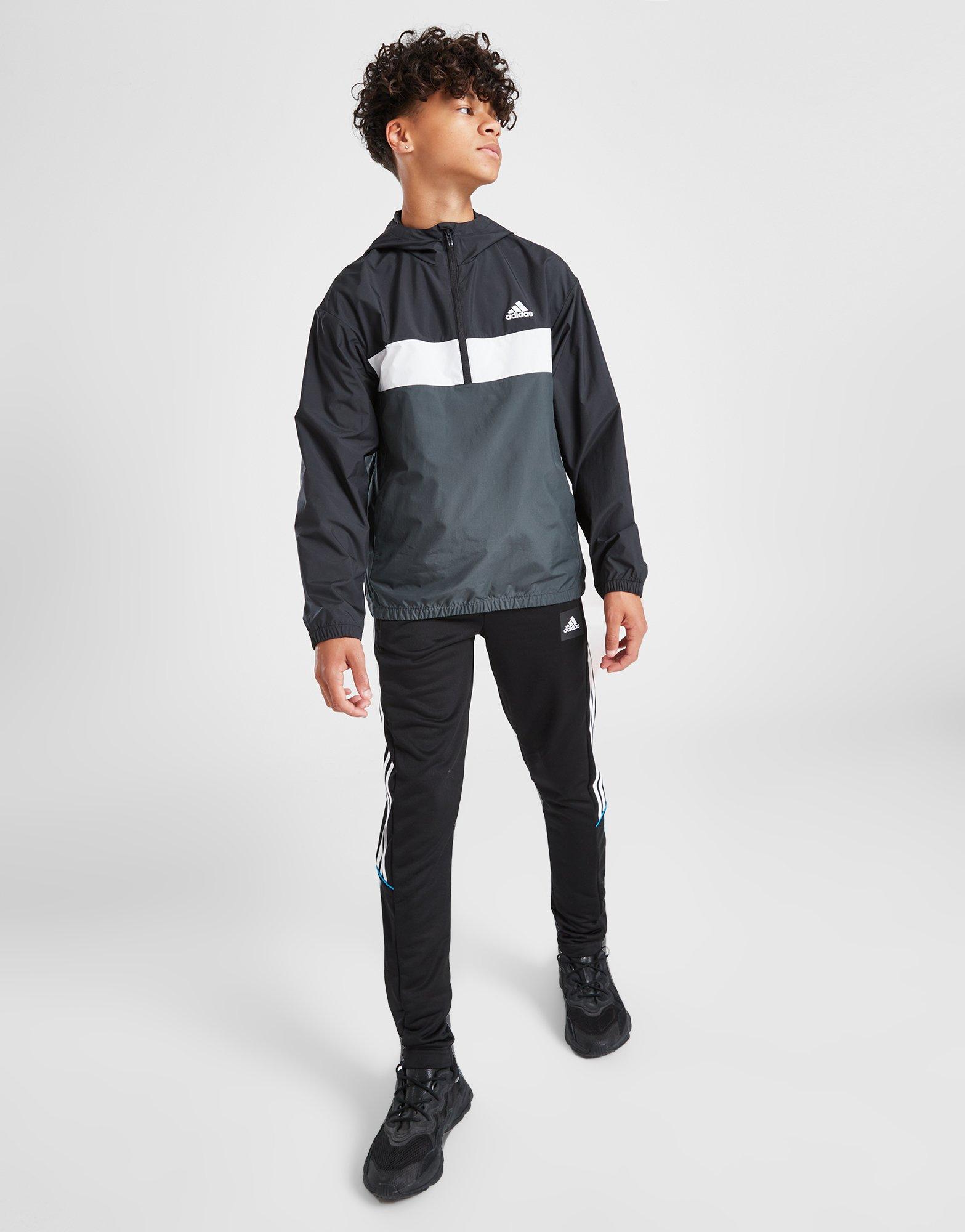 adidas Lightweight Colour Block Hooded Jacke Junior