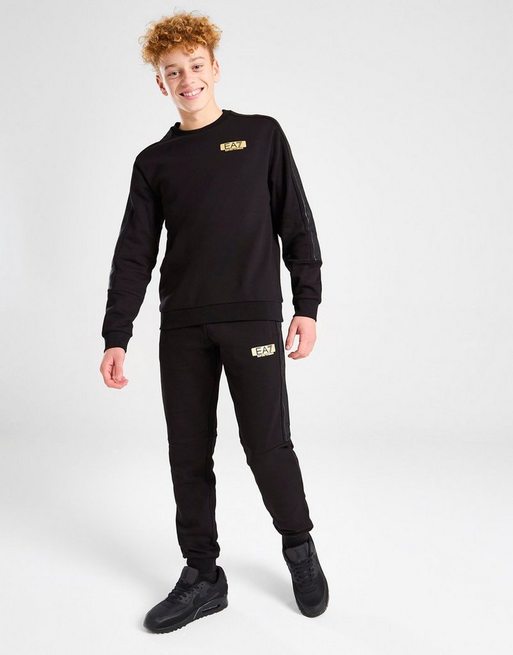 Emporio Armani EA7 7 Lines Gold Logo Crew Sweatshirt Junior