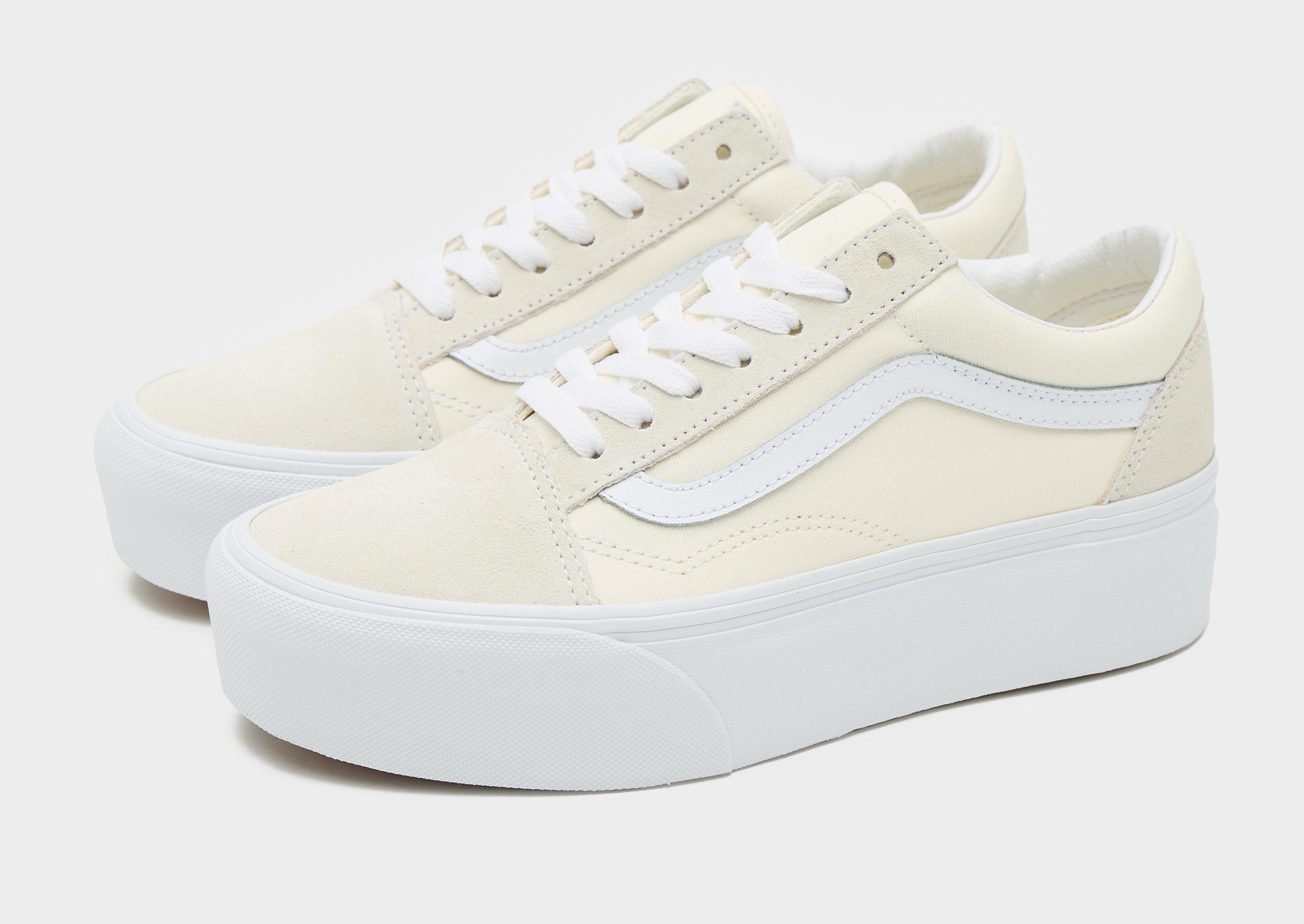 Vans old skool white on sale platform