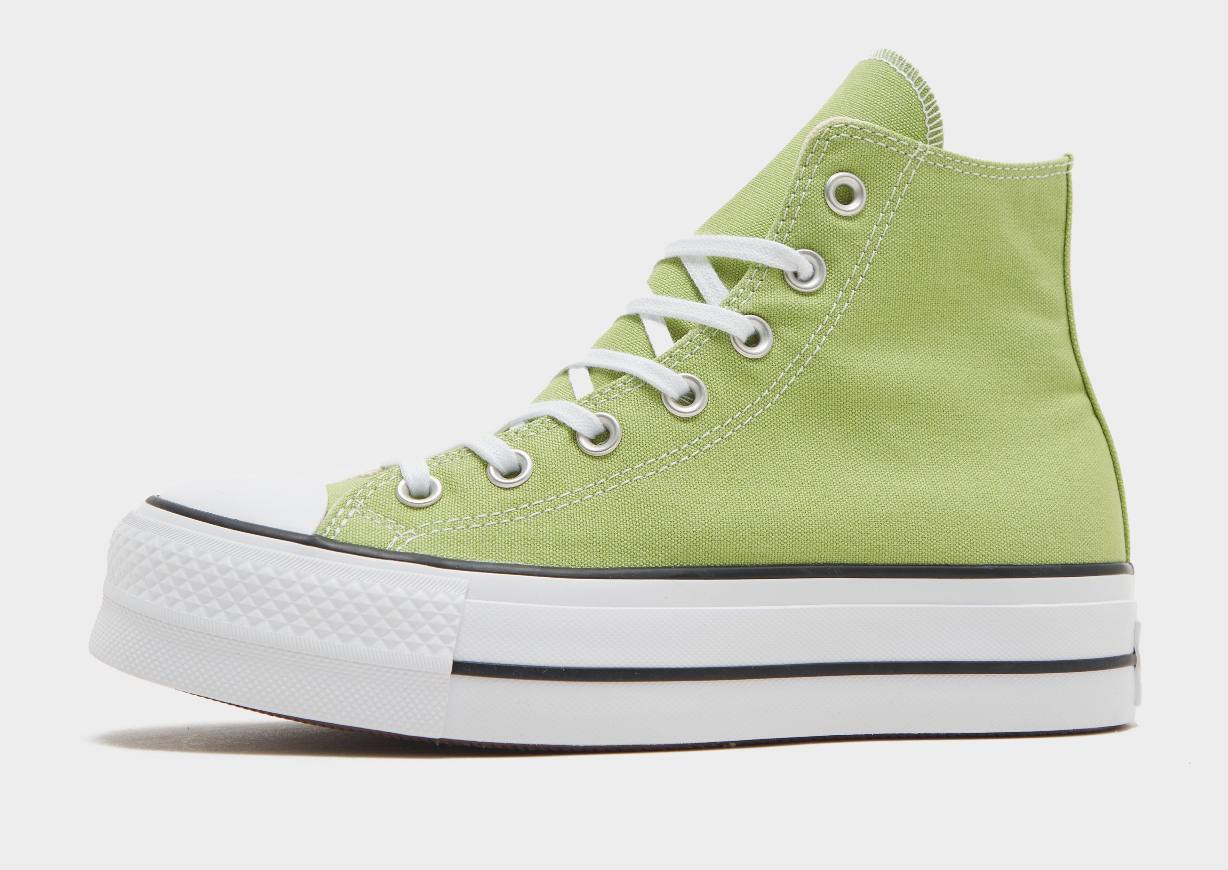 Converse Chuck Taylor All Star Lift Platform Leather High Top (Green Size 8.5) Womens Leather Shoes