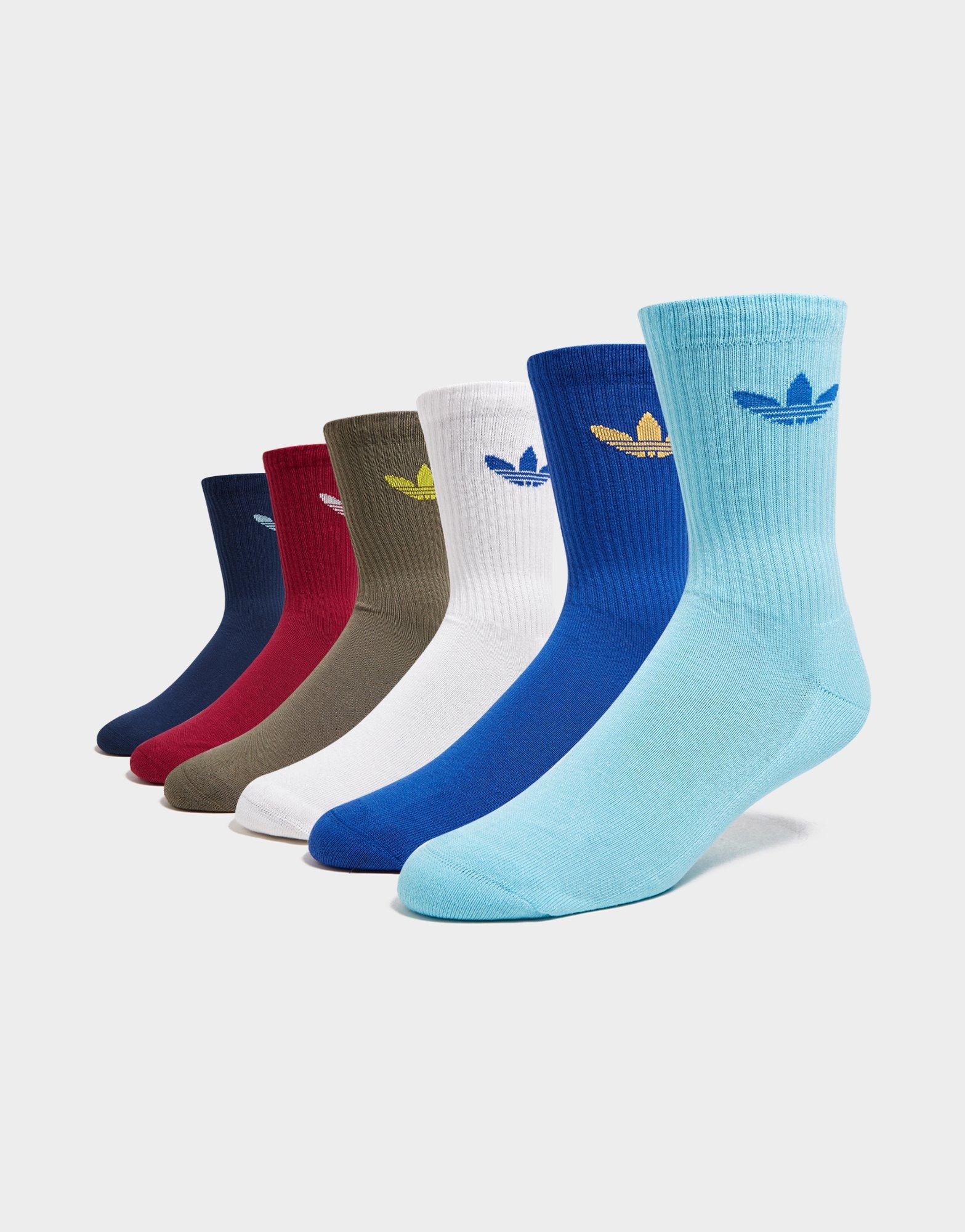 Multi adidas Originals 6 Pack Trefoil Crew Socks | JD Sports UK