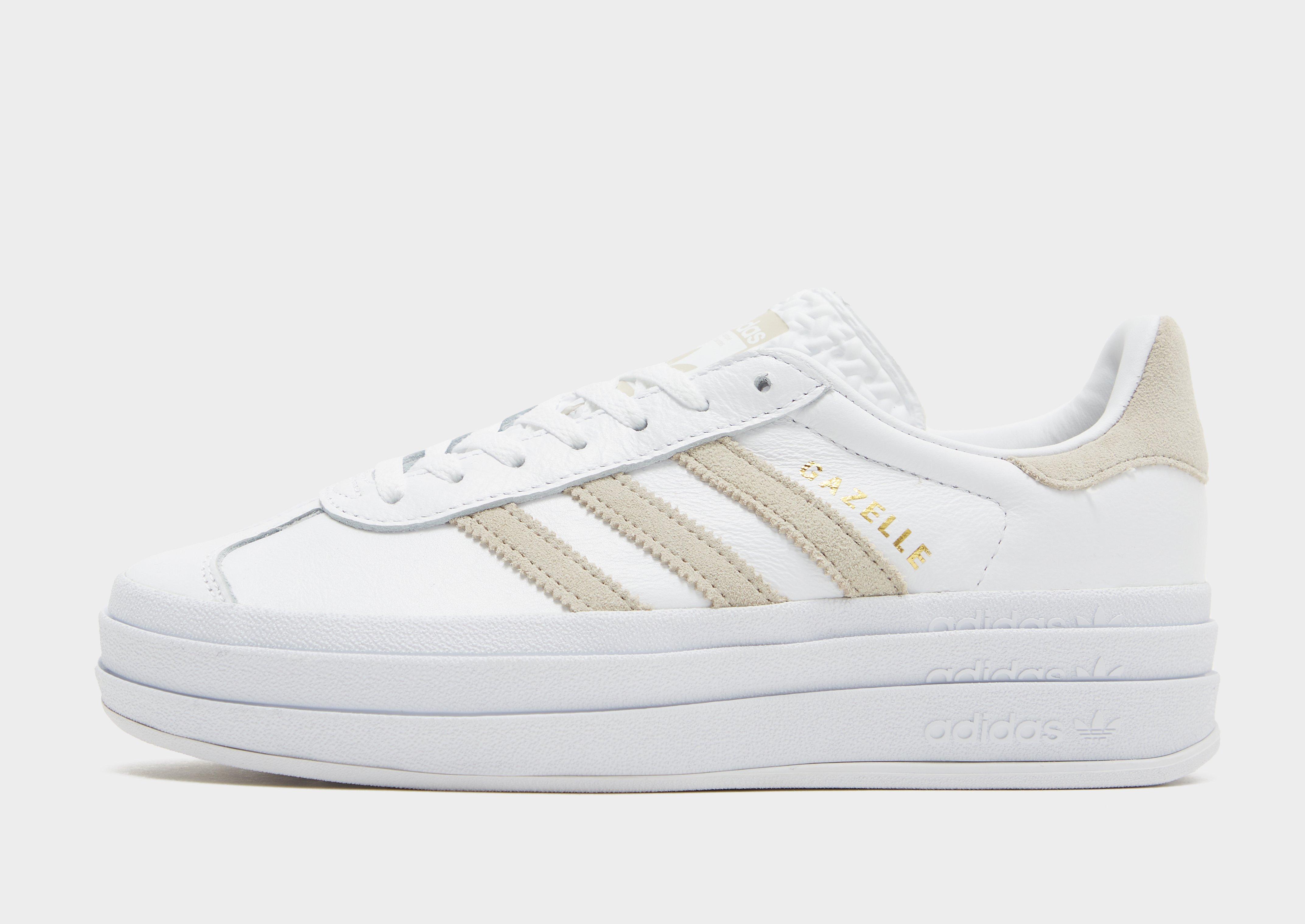 All white adidas gazelle womens sale