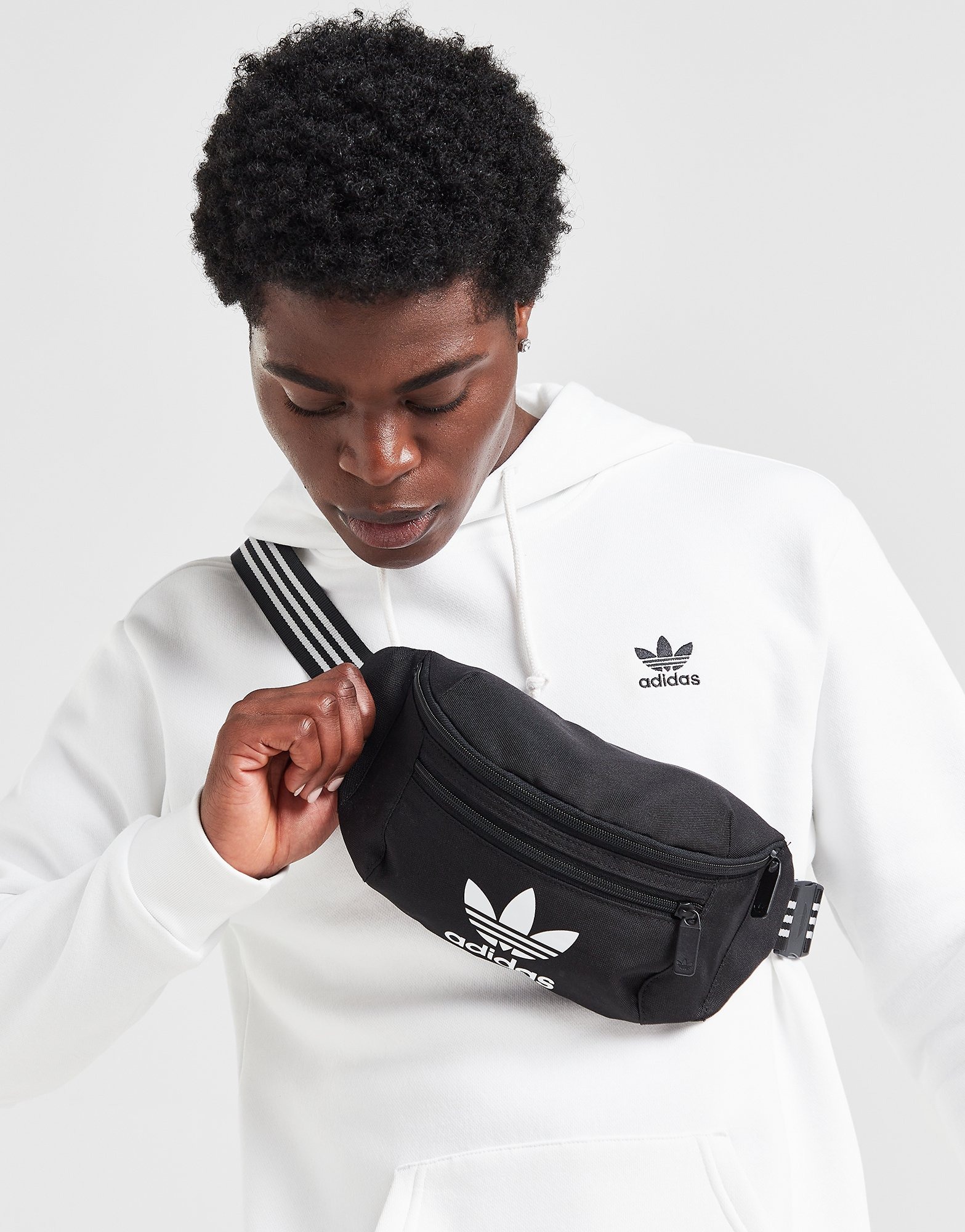 Adidas originals trefoil bumbag in black on sale