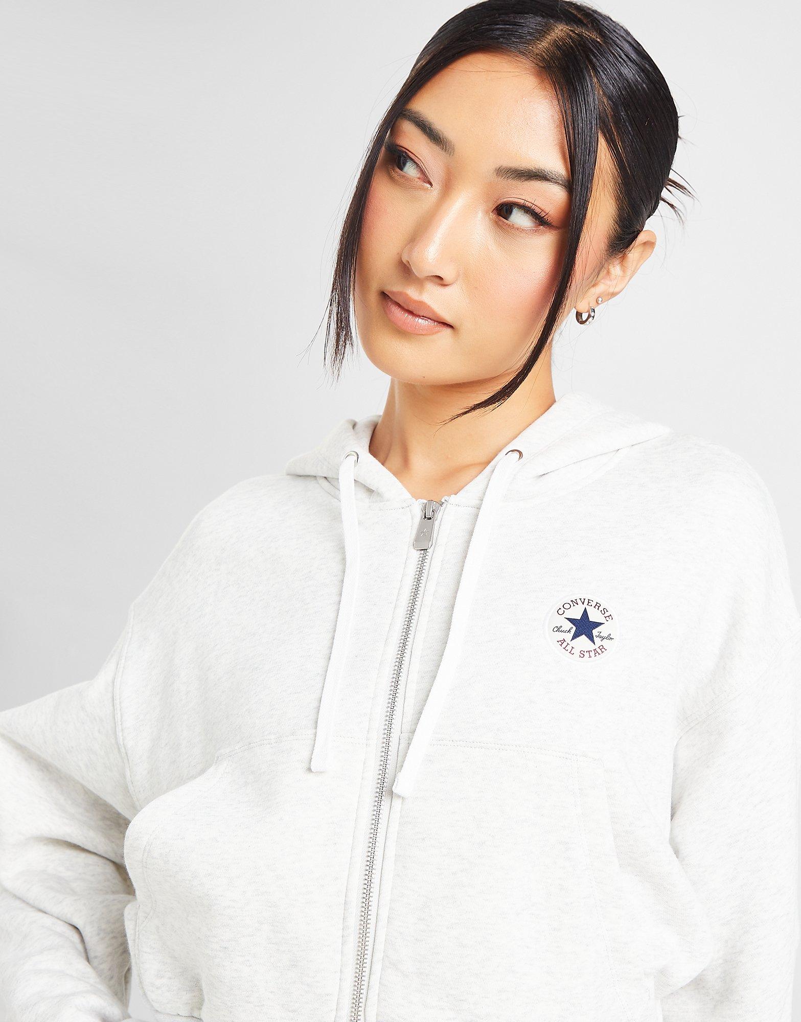 Grey Converse Retro Chuck Taylor Full Zip Hoodie JD Sports