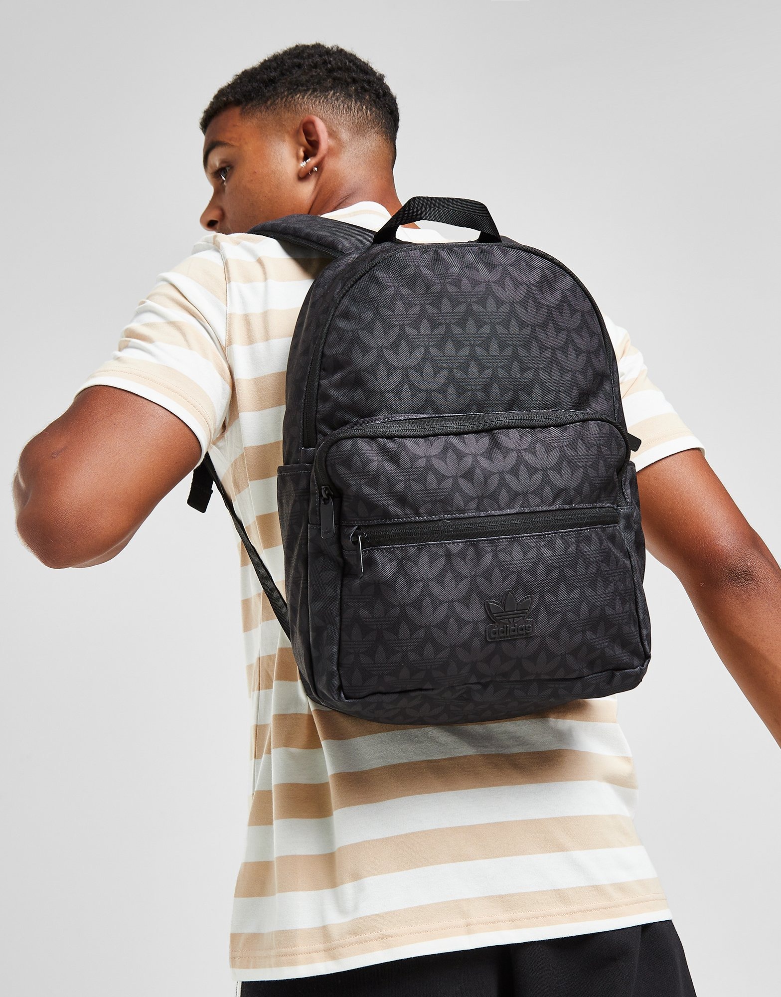 adidas Youth Originals Base Backpack, Forum Monogram Black, One Size 