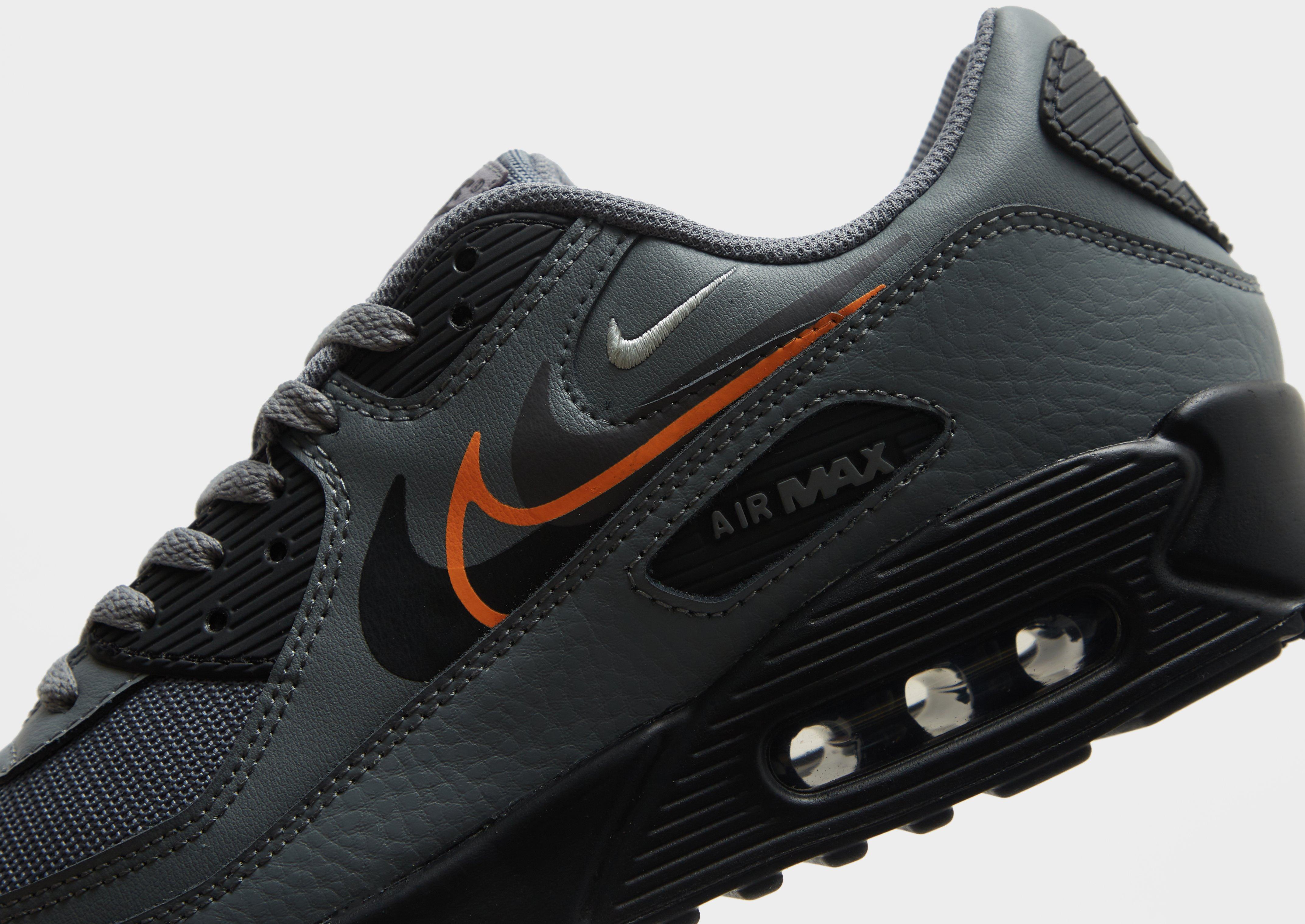 Nike Boys Air Max 90 NN - Shoes Smoke Grey/Black/Brt Mandarin Size 04.0