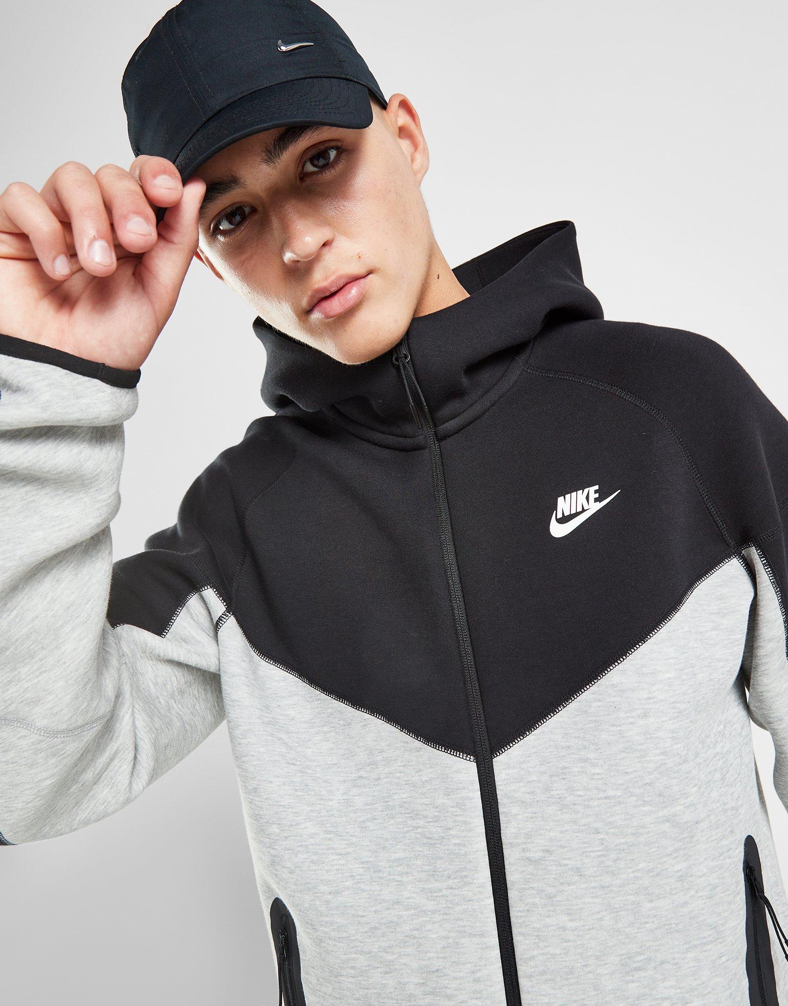 Grey Nike Tech Fleece Full Zip Hoodie - JD Sports Global