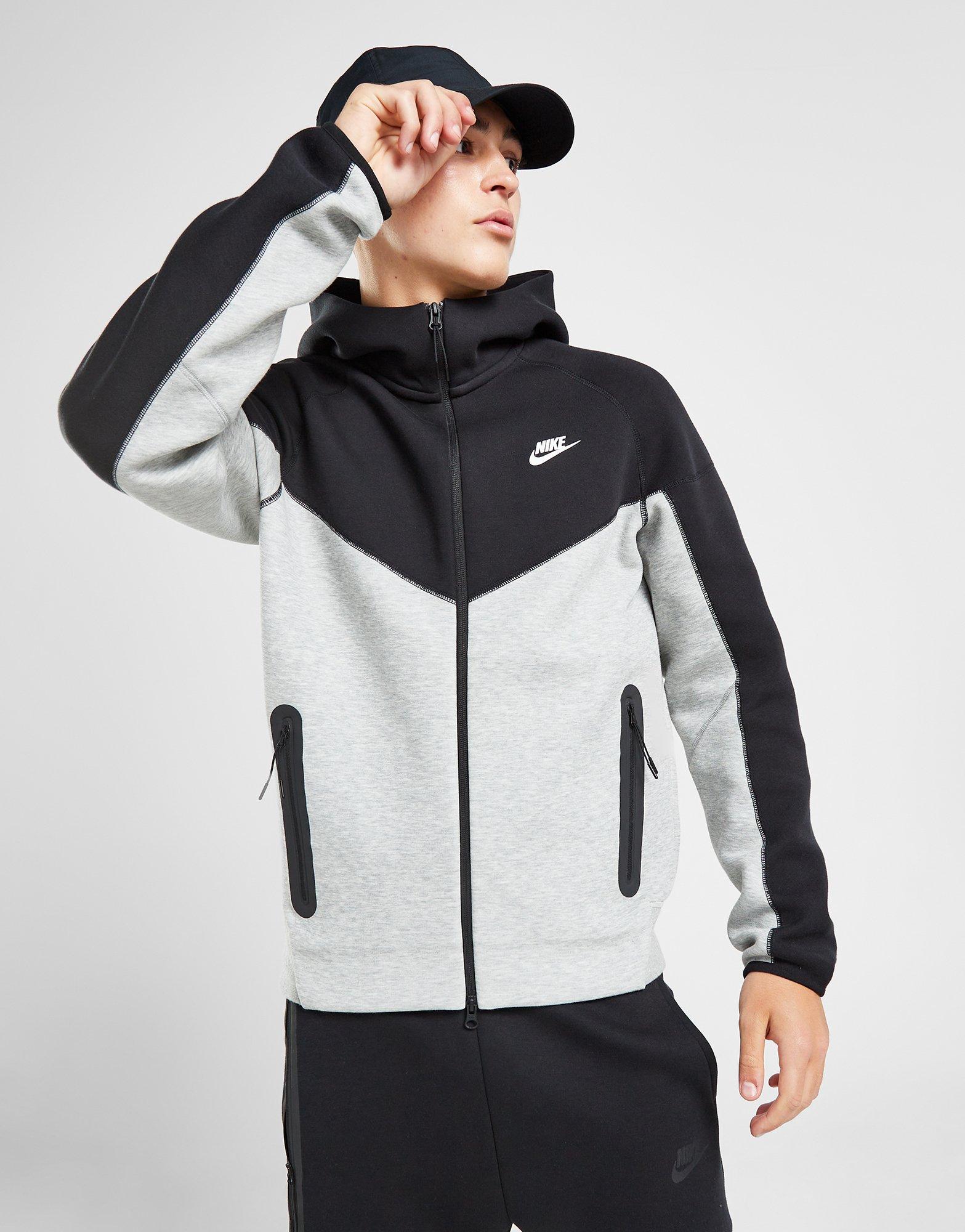 Grey Nike Tech Fleece Full Zip Hoodie - JD Sports Global