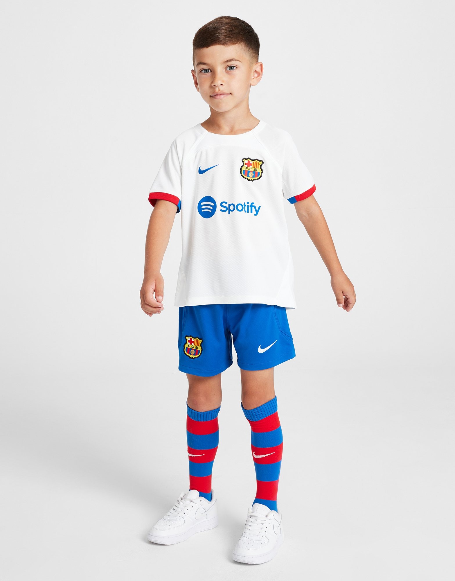 White Nike FC Barcelona 2023/24 Away Kit Children | JD Sports UK