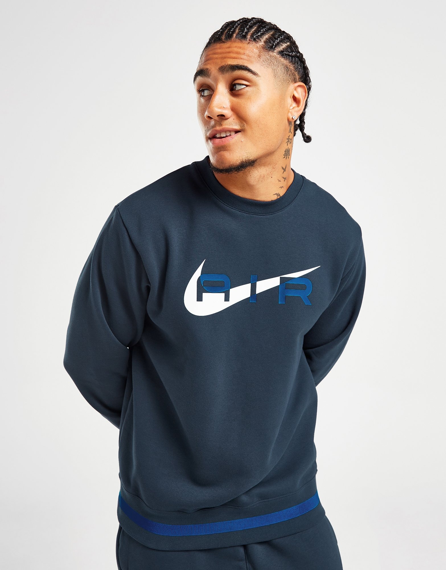 Blue Nike Swoosh Air Crew Sweatshirt | JD Sports Global