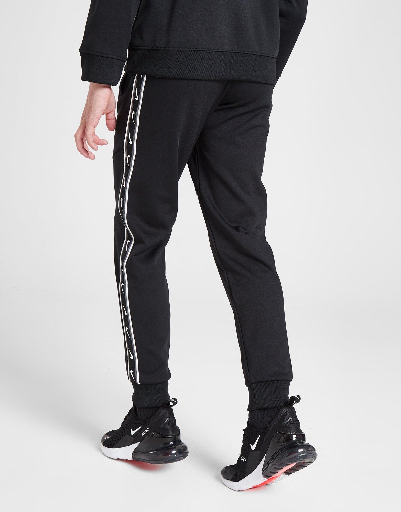 Nike tape cheap track pants black