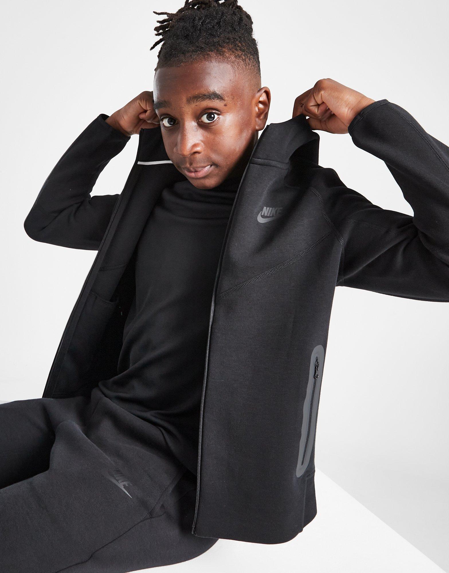 Black Nike Tech Fleece Full Zip Hoodie Junior