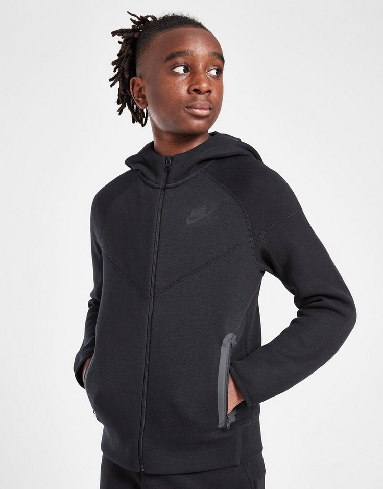 Black Nike Tech Fleece Full Zip Hoodie Junior | JD Sports UK