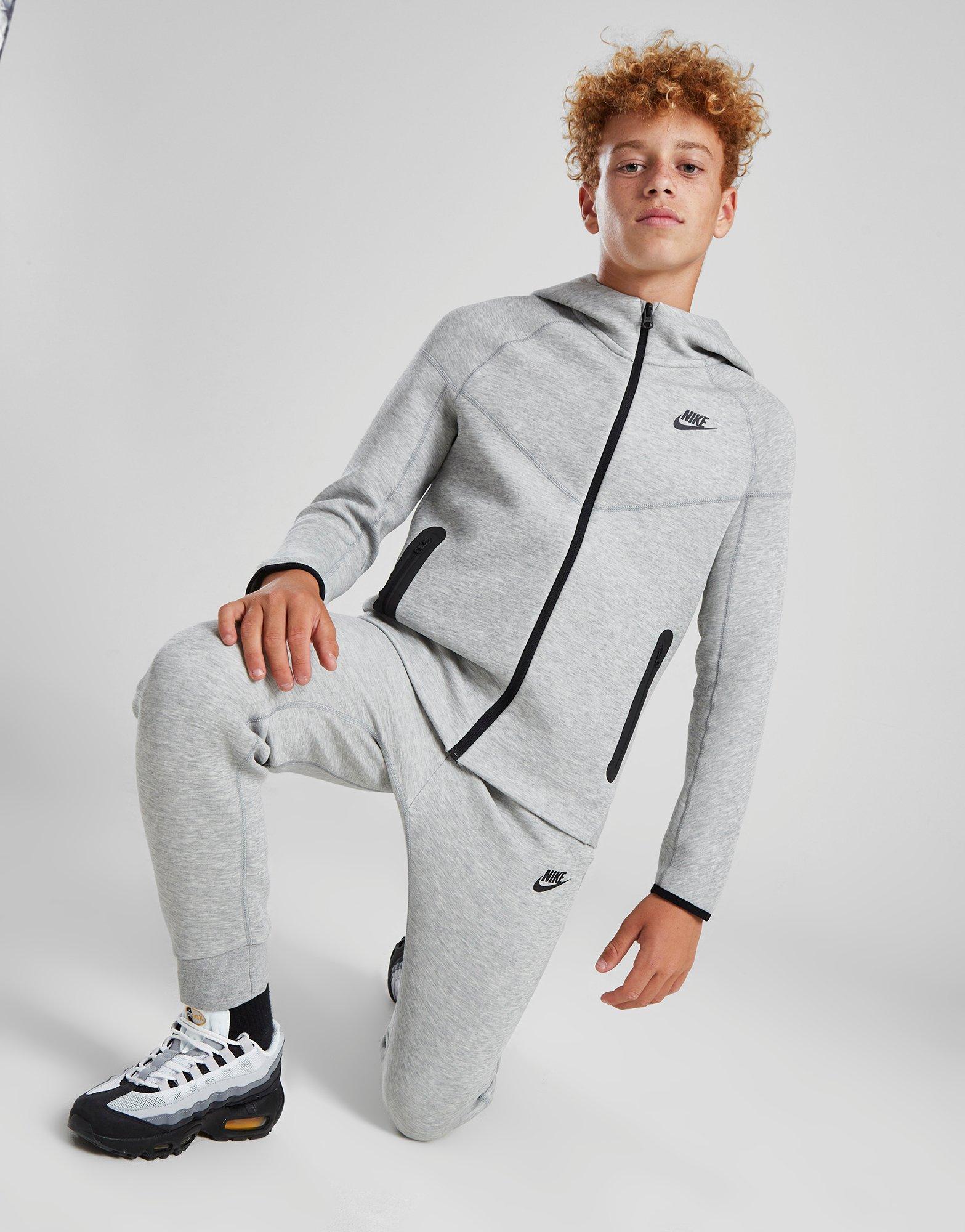 Grey Nike Tech Fleece Full Zip Hoodie Junior