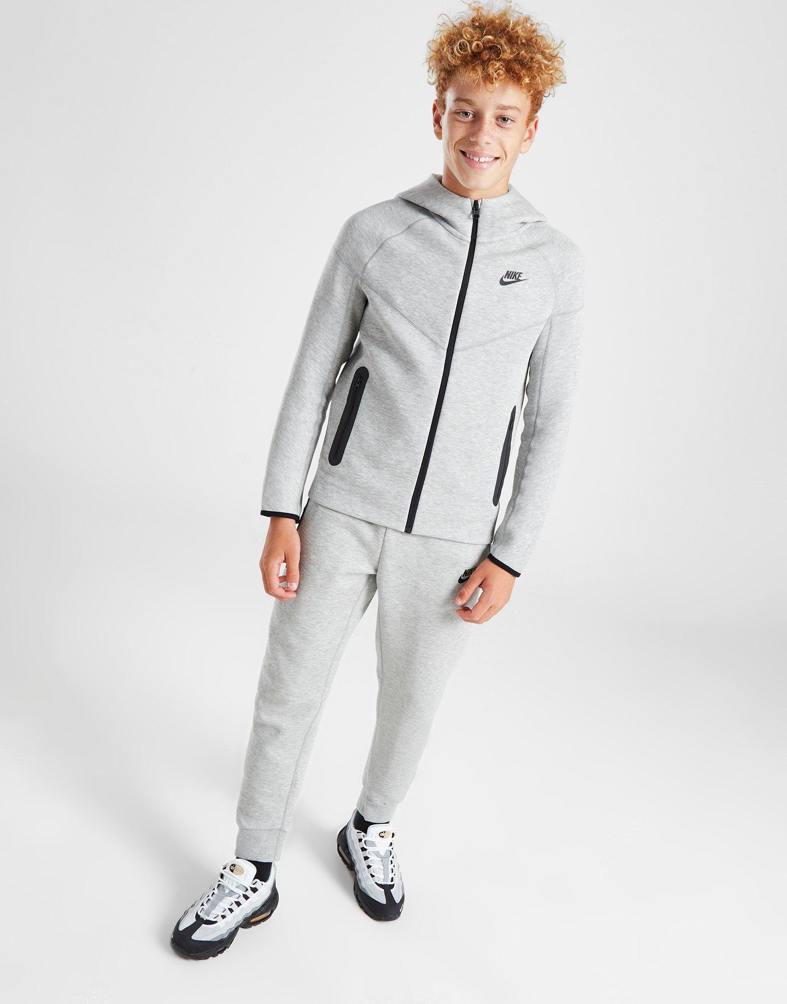 Grey Nike Tech Fleece Full Zip Hoodie Children - JD Sports Global