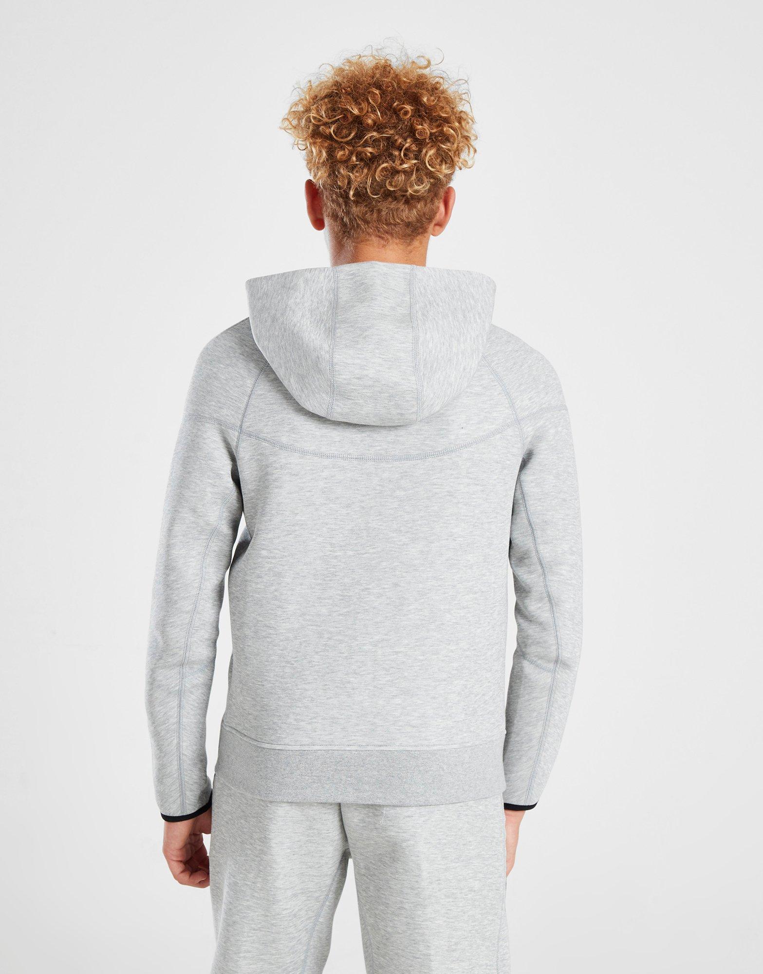 Grey Nike Tech Fleece Full Zip Hoodie Children