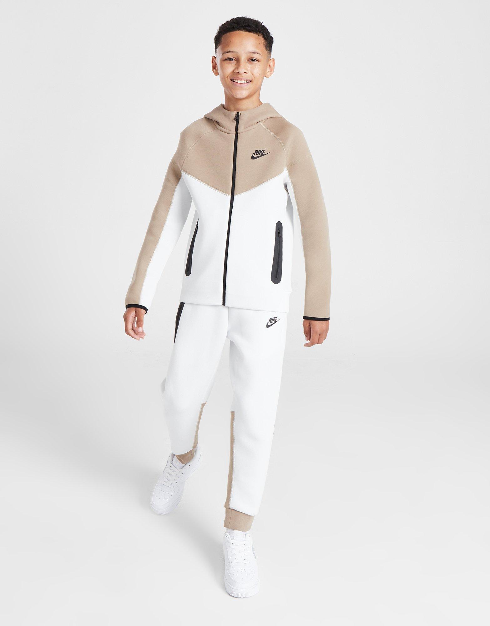 White Nike Tech Fleece Full Zip Hoodie Junior - JD Sports Global