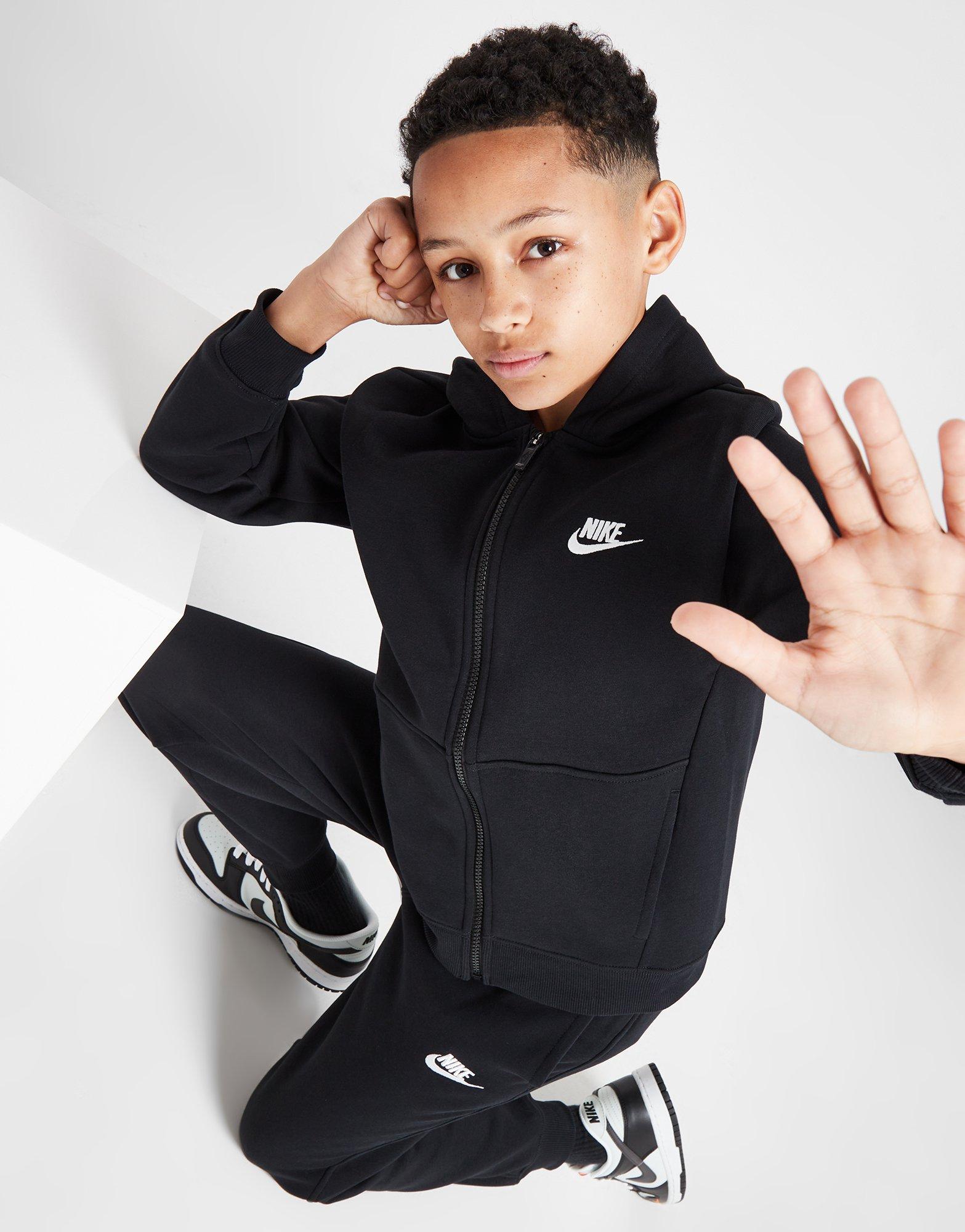 Black nike fleece store tracksuit