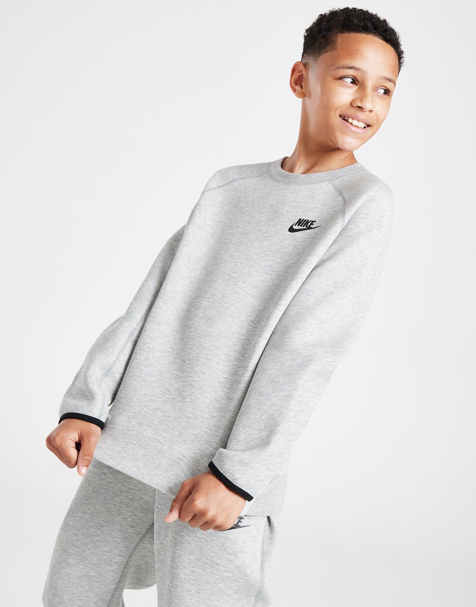 Grey Nike Tech Crew Sweatshirt - JD Ireland