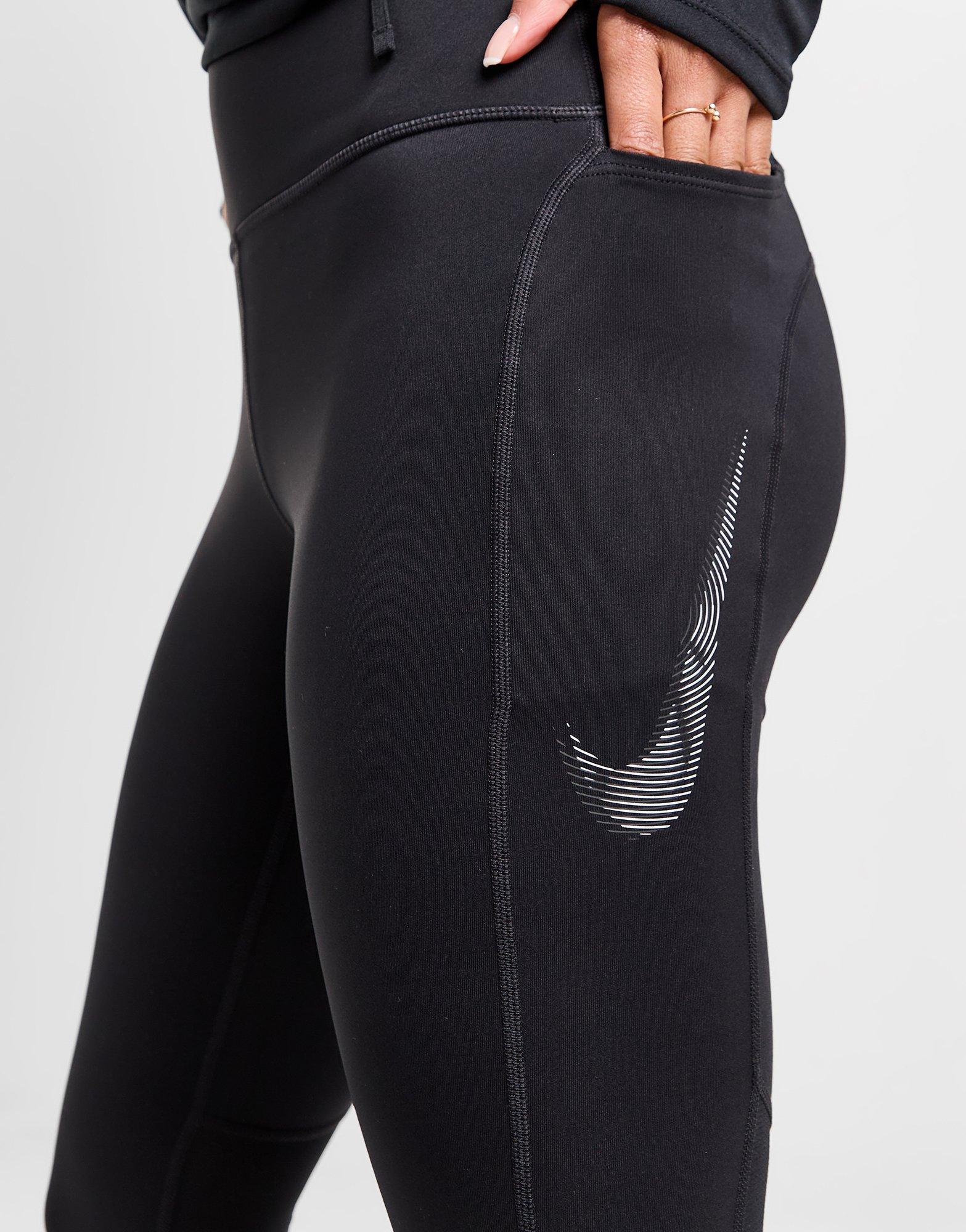 Black Nike Running Fast Swoosh Tights