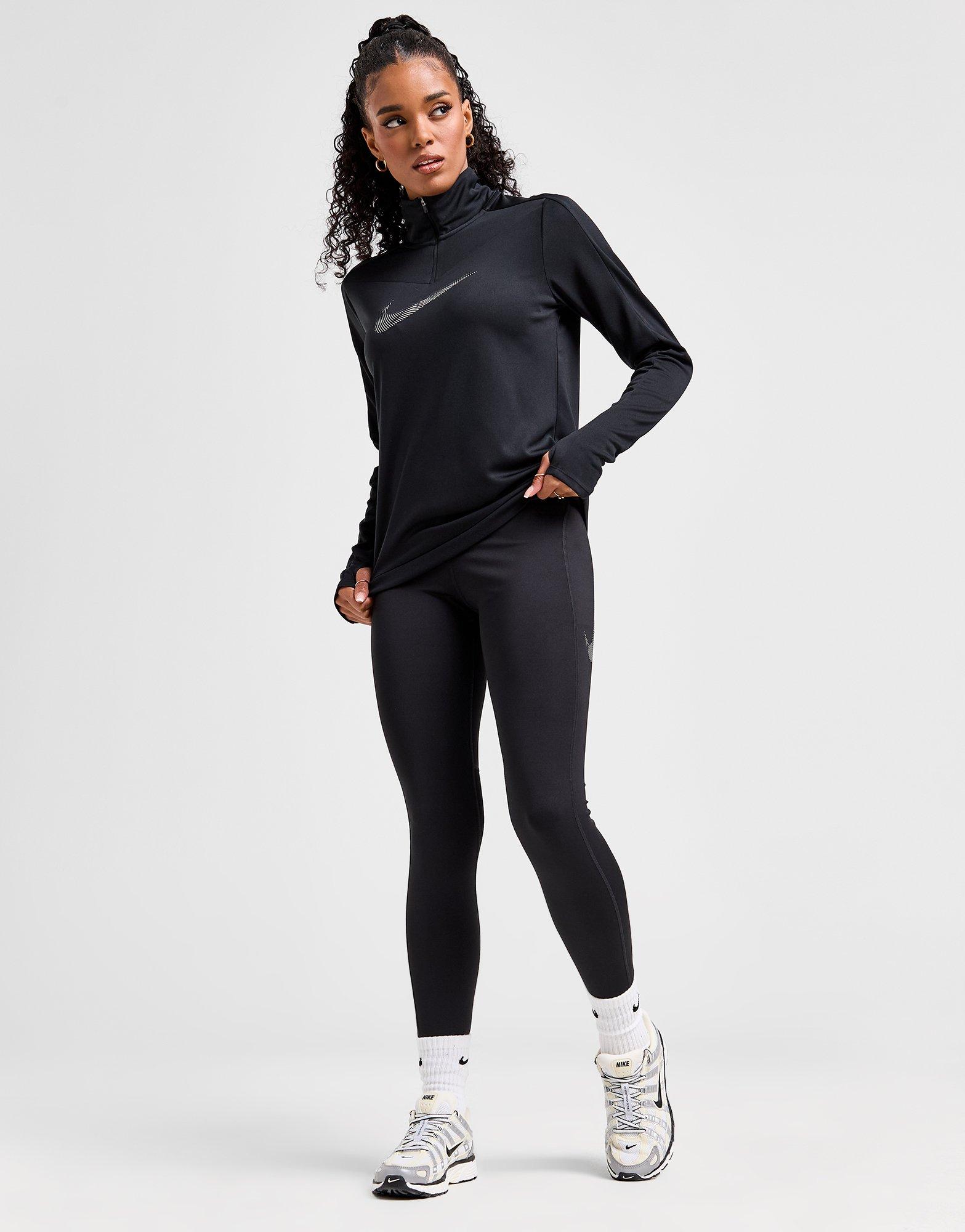 Zwart Nike 7/8-Legging met graphic, halfhoge taille en zakken voor dames  Fast - JD Sports Nederland