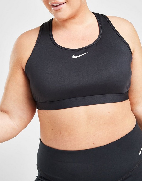 Nike Swoosh Medium Support Non Padded Sports Bra Grey Womens Plus