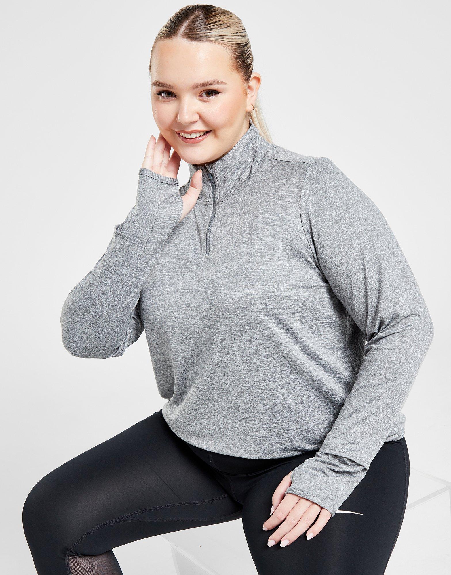 Grey Nike Plus Size Element UV 1/4 Zip Top