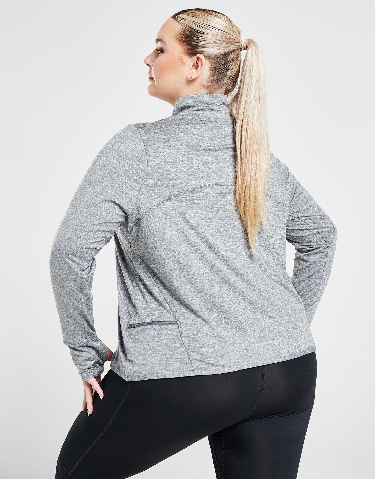 Grey Nike Plus Size Element UV 1/4 Zip Top