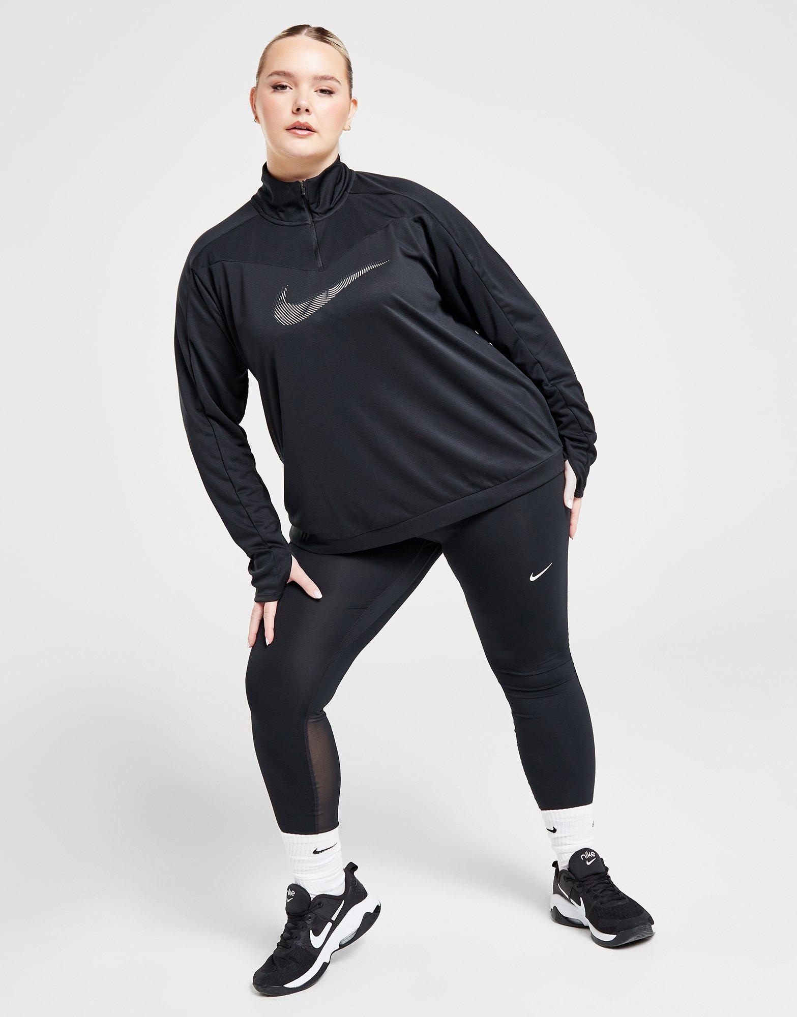 Black Nike Plus Size Swoosh 1/4 Zip Top - JD Sports Global