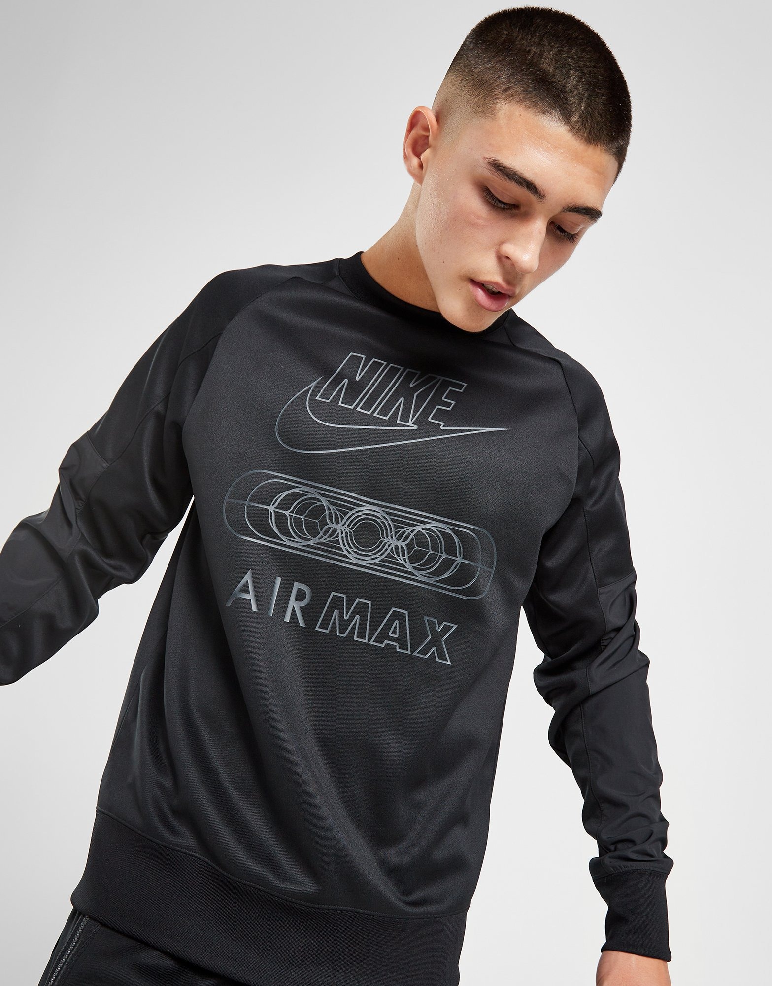 Black Nike Air Max Crew Sweatshirt | JD Sports Global - JD Sports