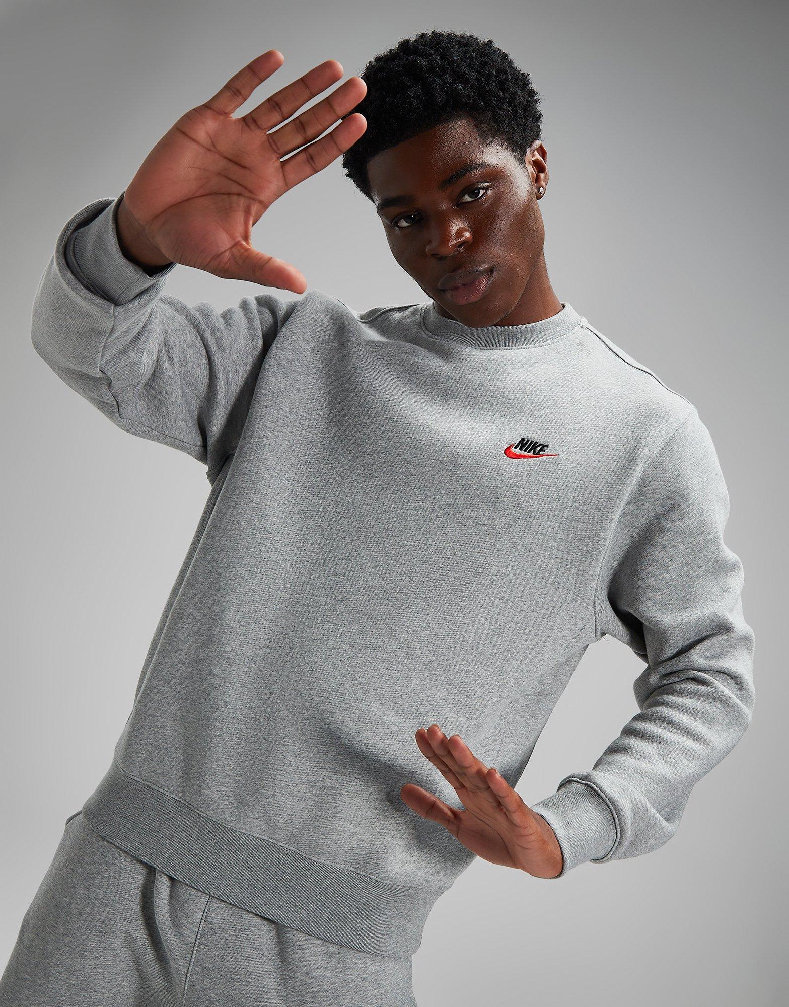 Nike club best sale crew sweatshirt grey